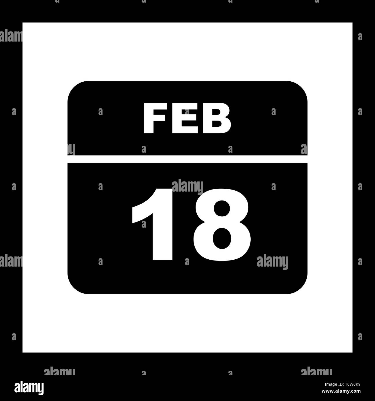 Calendar day on february 18 Black and White Stock Photos & Images Alamy