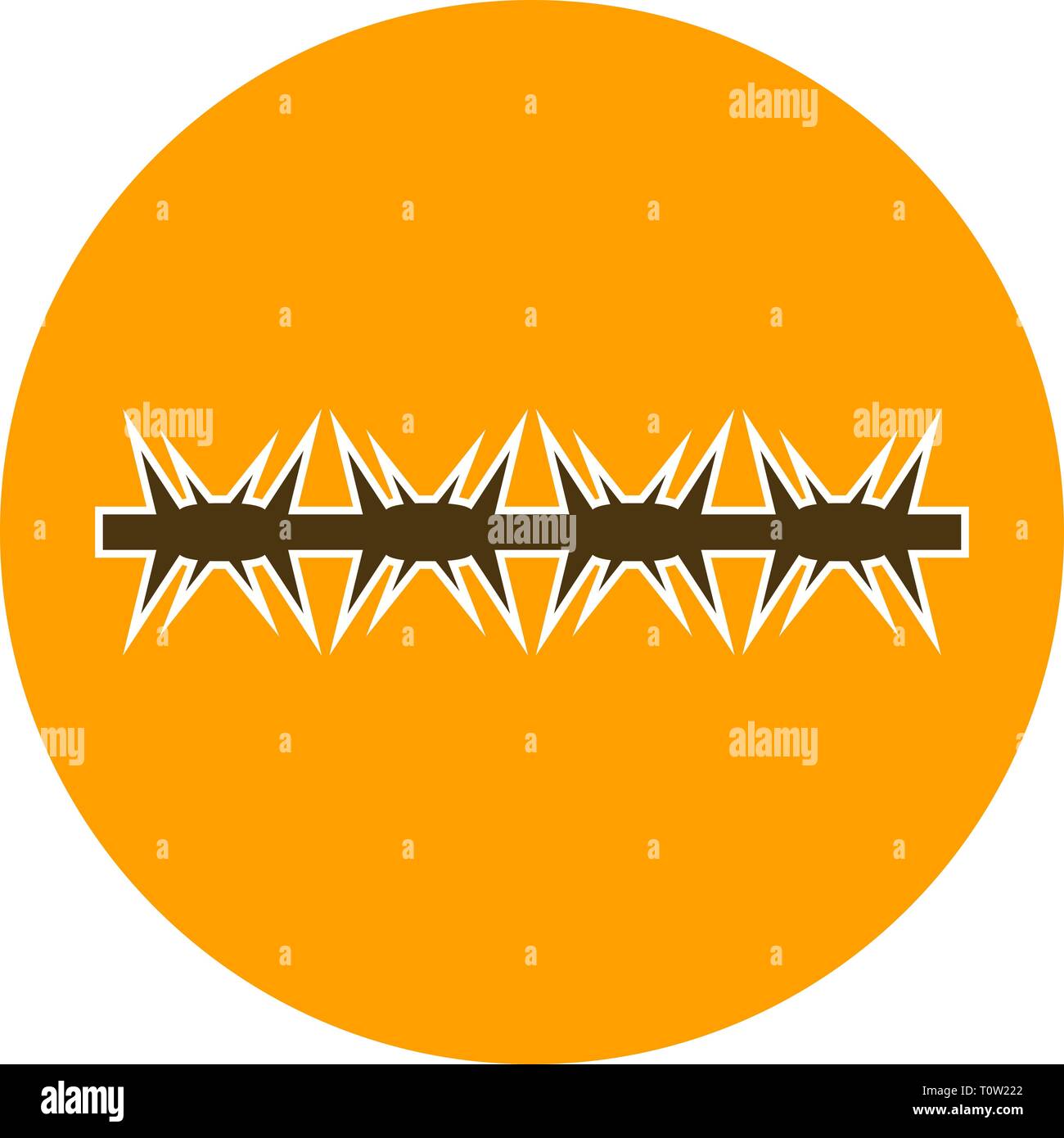 Illustration barbed wire Icon Stock Photo - Alamy