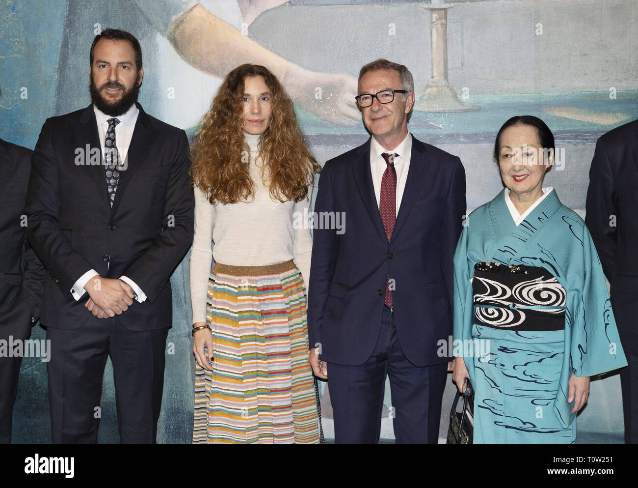The opening of the Balthus exhibition by French artist Balthasar Klossowski de Rola at the Thyssen-Bornemisza National Museum in Madrid  Featuring: Setsuko Klossowska de Rola, Borja Thyssen-Bornemisza, Blanca Cuesta Where: Madrid, Spain When: 18 Feb 2019 Credit: Oscar Gonzalez/WENN.com Stock Photo