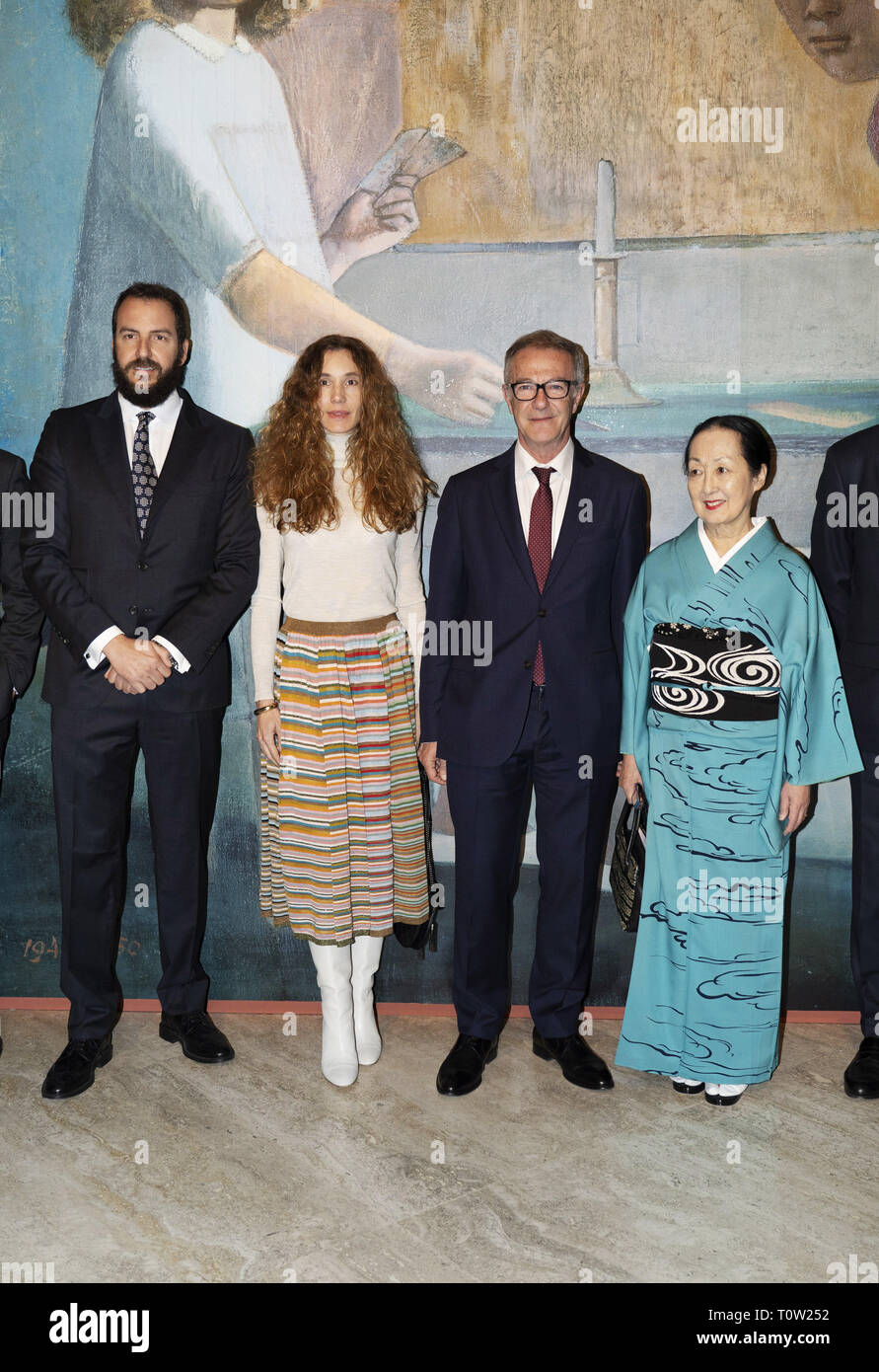 The opening of the Balthus exhibition by French artist Balthasar Klossowski de Rola at the Thyssen-Bornemisza National Museum in Madrid  Featuring: Setsuko Klossowska de Rola, Borja Thyssen-Bornemisza, Blanca Cuesta Where: Madrid, Spain When: 18 Feb 2019 Credit: Oscar Gonzalez/WENN.com Stock Photo