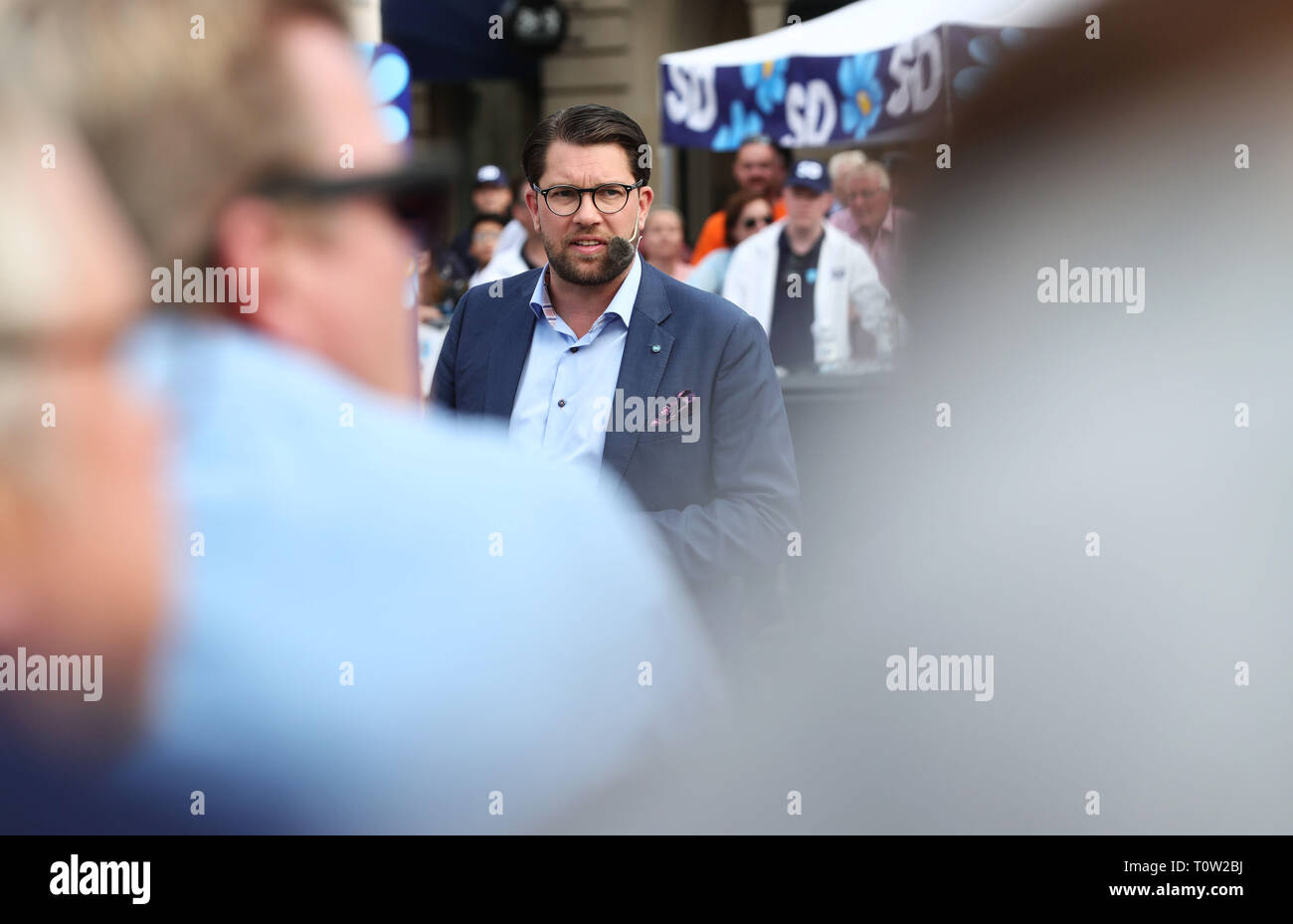 LINKÖPING, SWEDEN 20180905 The Swedish Democrats' party leader Jimmie Åkesson (sd) spoke at Stora Torget in Linköping. Photo Jeppe Gustafsson Stock Photo