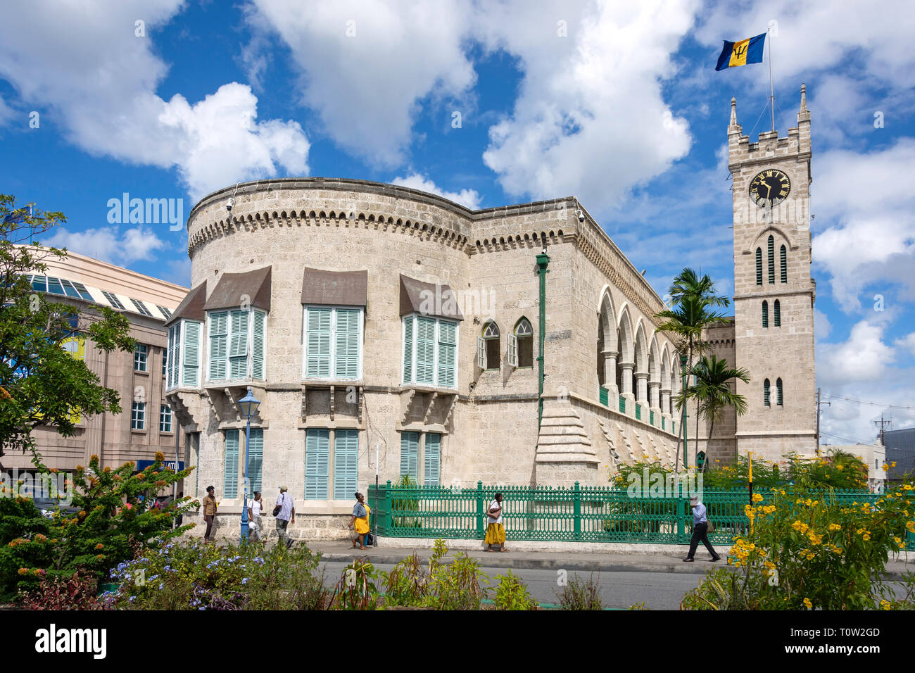 The west-wing of the Parliament Building, National Heroes Square, Bridgetown, St Michael Parish, Barbados, Lesser Antilles, Caribbean Stock Photo
