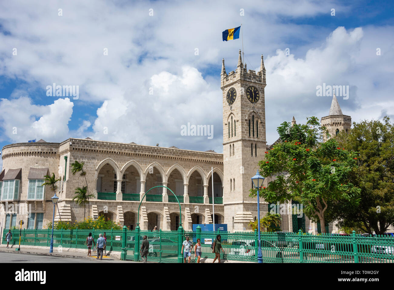 The west-wing of the Parliament Building, National Heroes Square, Bridgetown, St Michael Parish, Barbados, Lesser Antilles, Caribbean Stock Photo