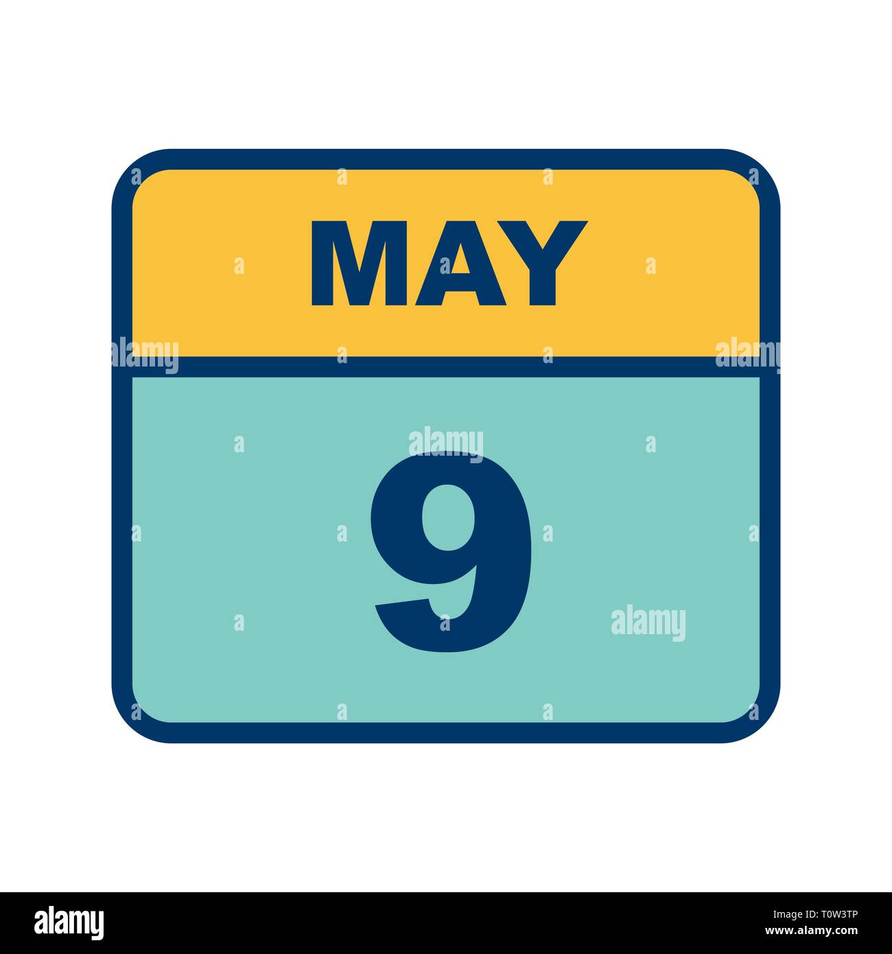 May 9th Date on a Single Day Calendar Stock Photo Alamy