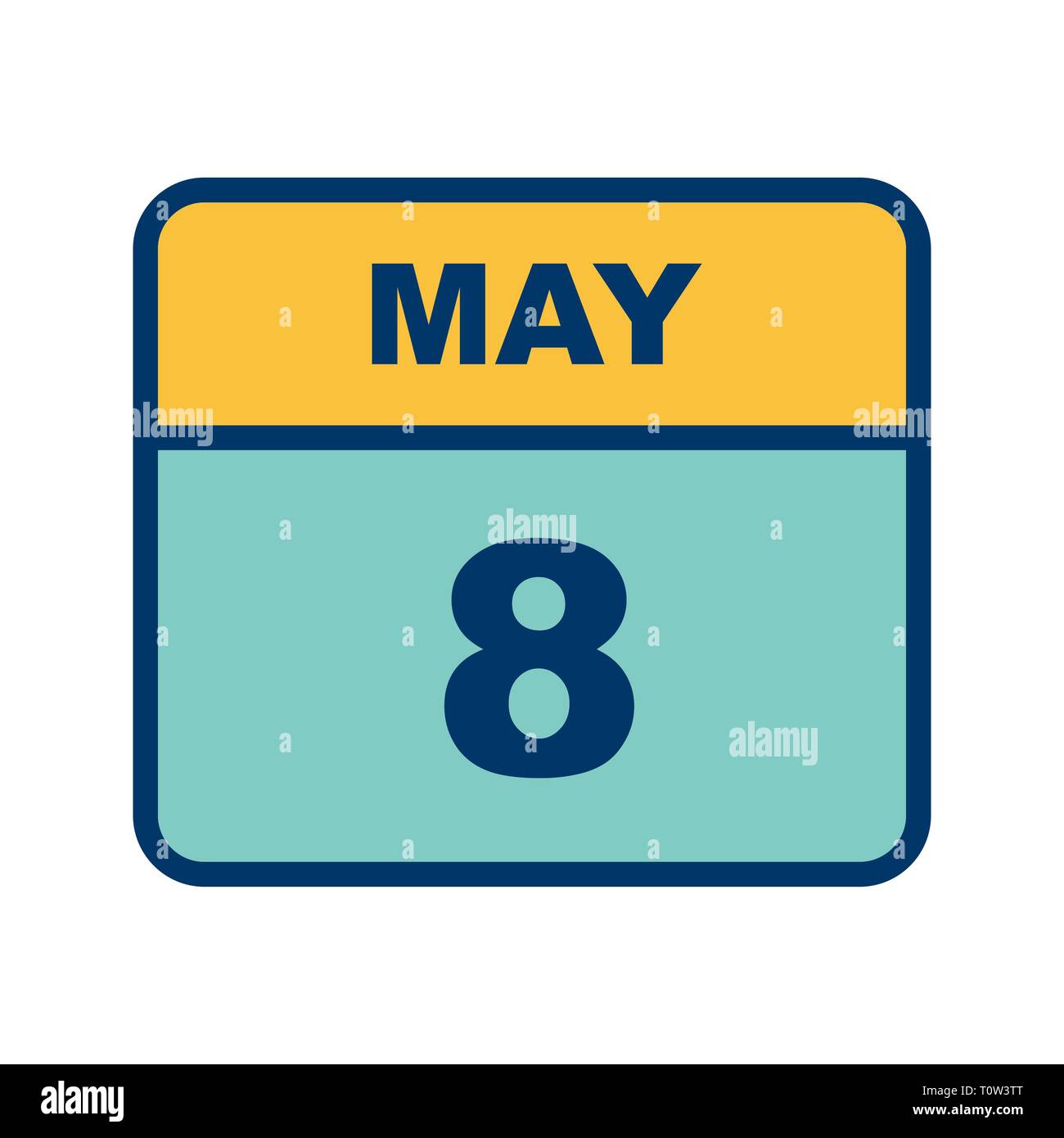 May 8th Date on a Single Day Calendar Stock Photo Alamy