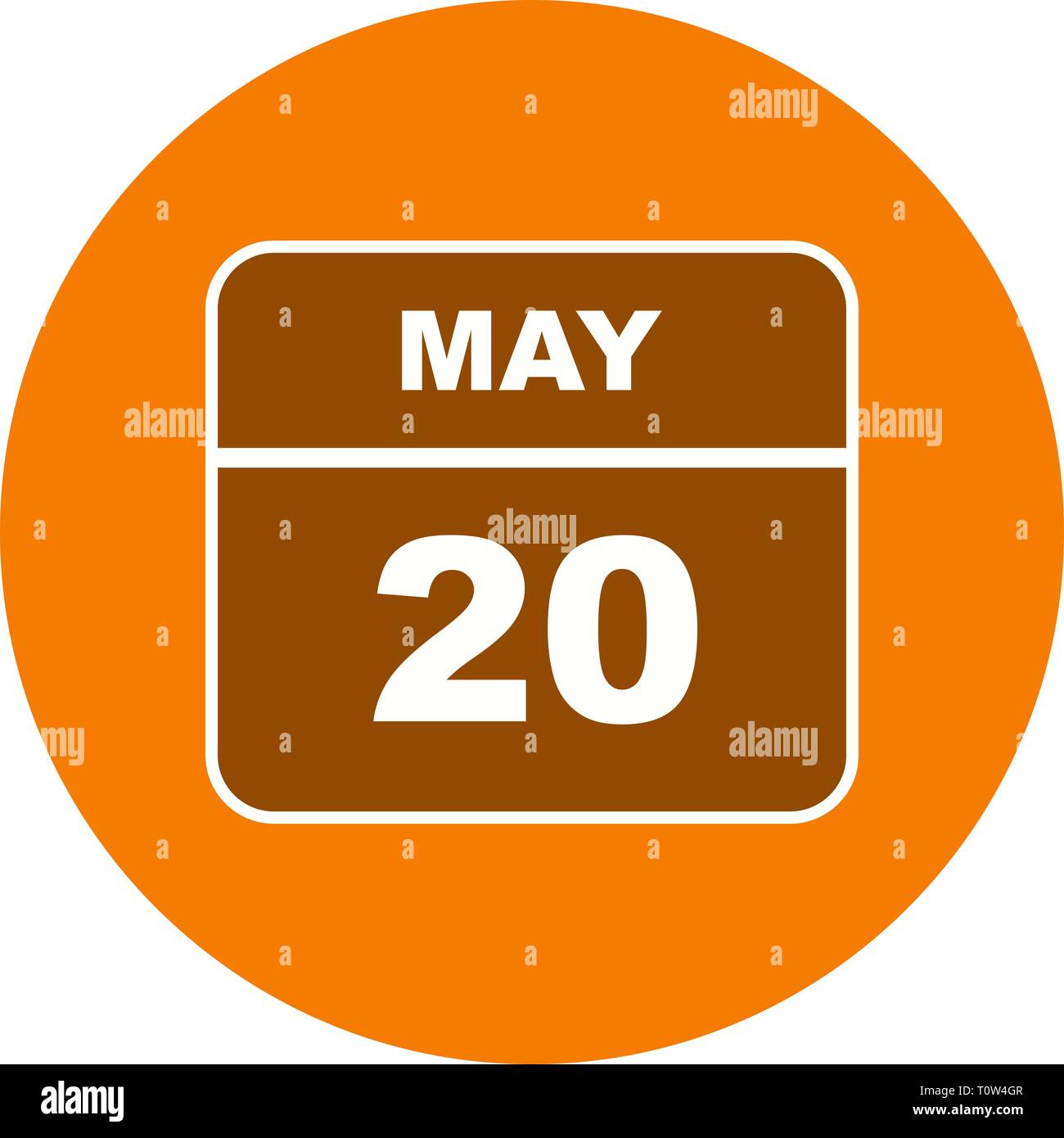 May 20th Date on a Single Day Calendar Stock Photo Alamy