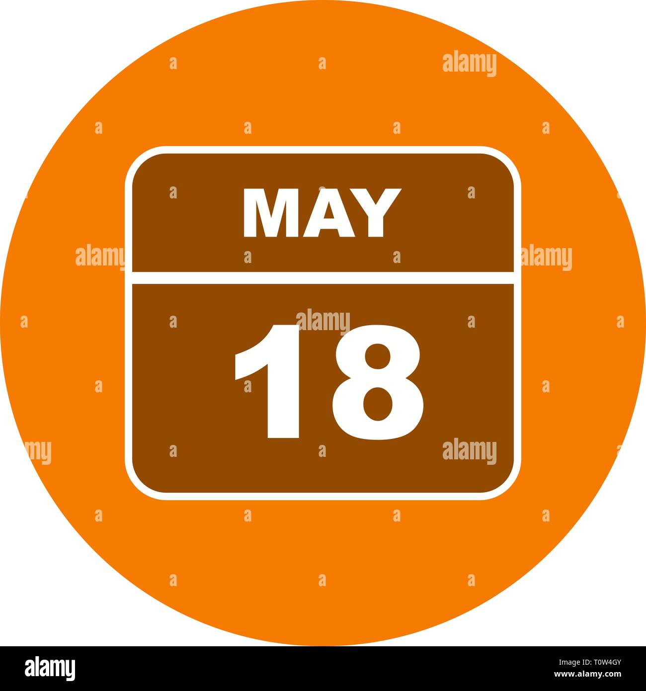 May 18th Date on a Single Day Calendar Stock Photo Alamy