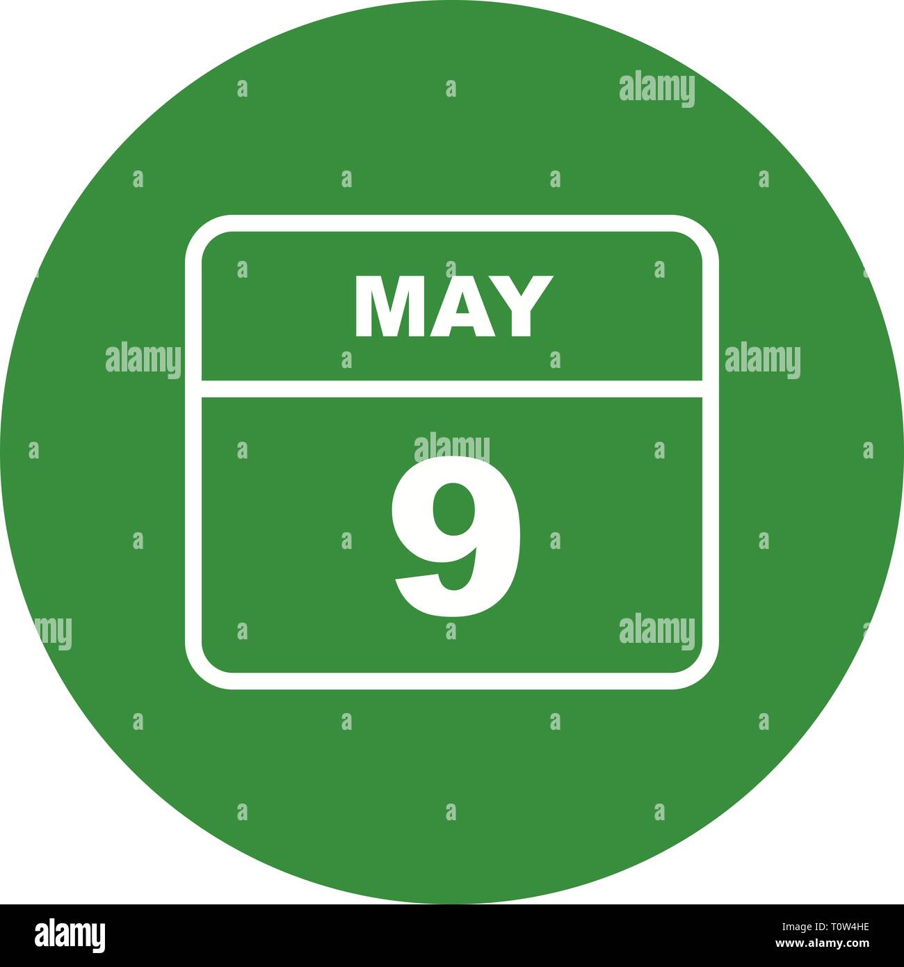 May 9th Date on a Single Day Calendar Stock Photo Alamy