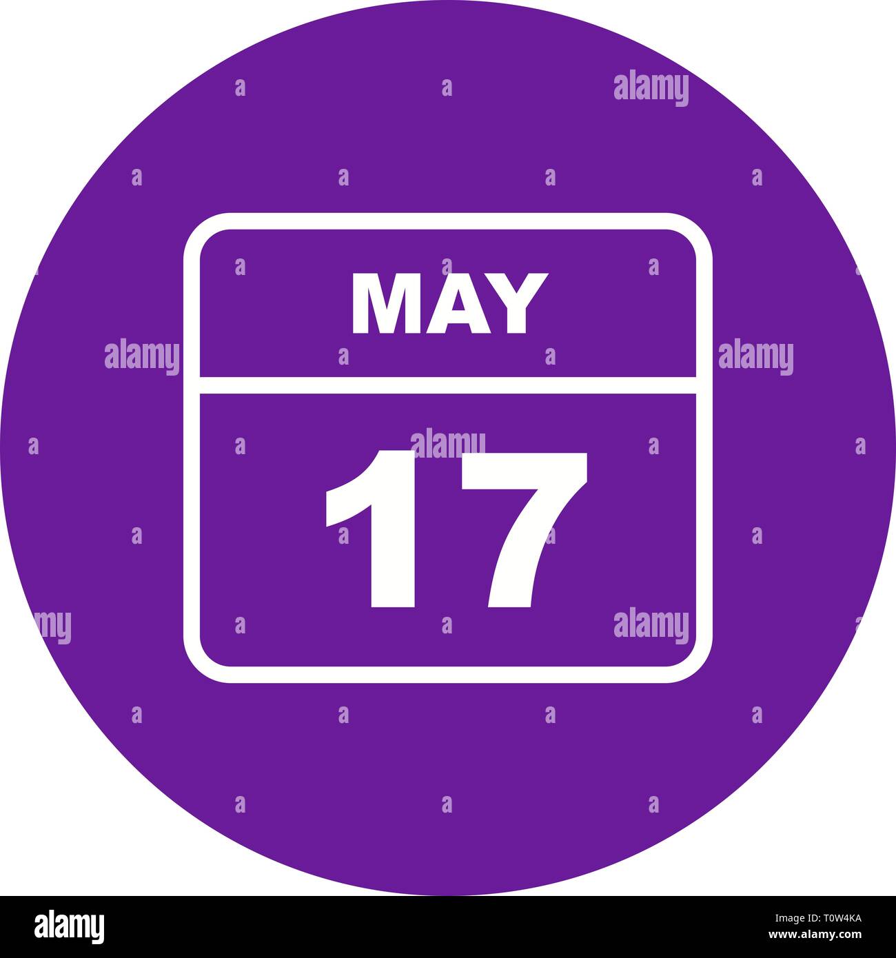 May 17th Date on a Single Day Calendar Stock Photo - Alamy