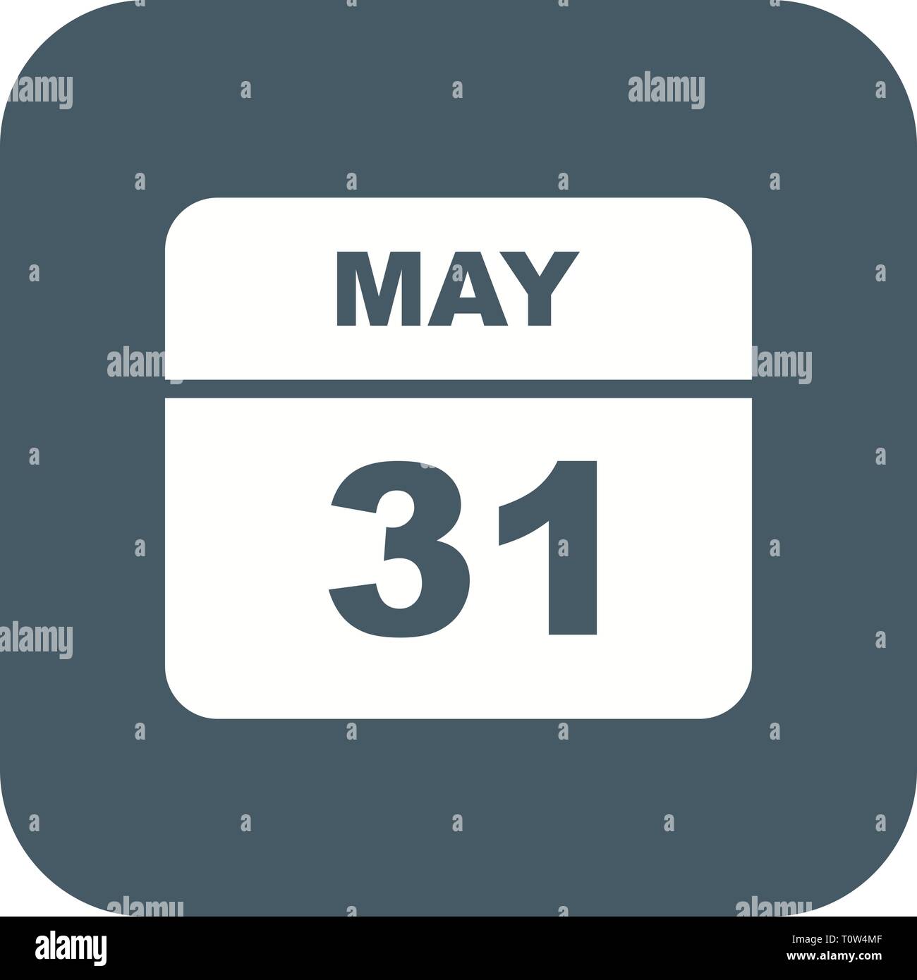 May 31st Date on a Single Day Calendar Stock Photo Alamy