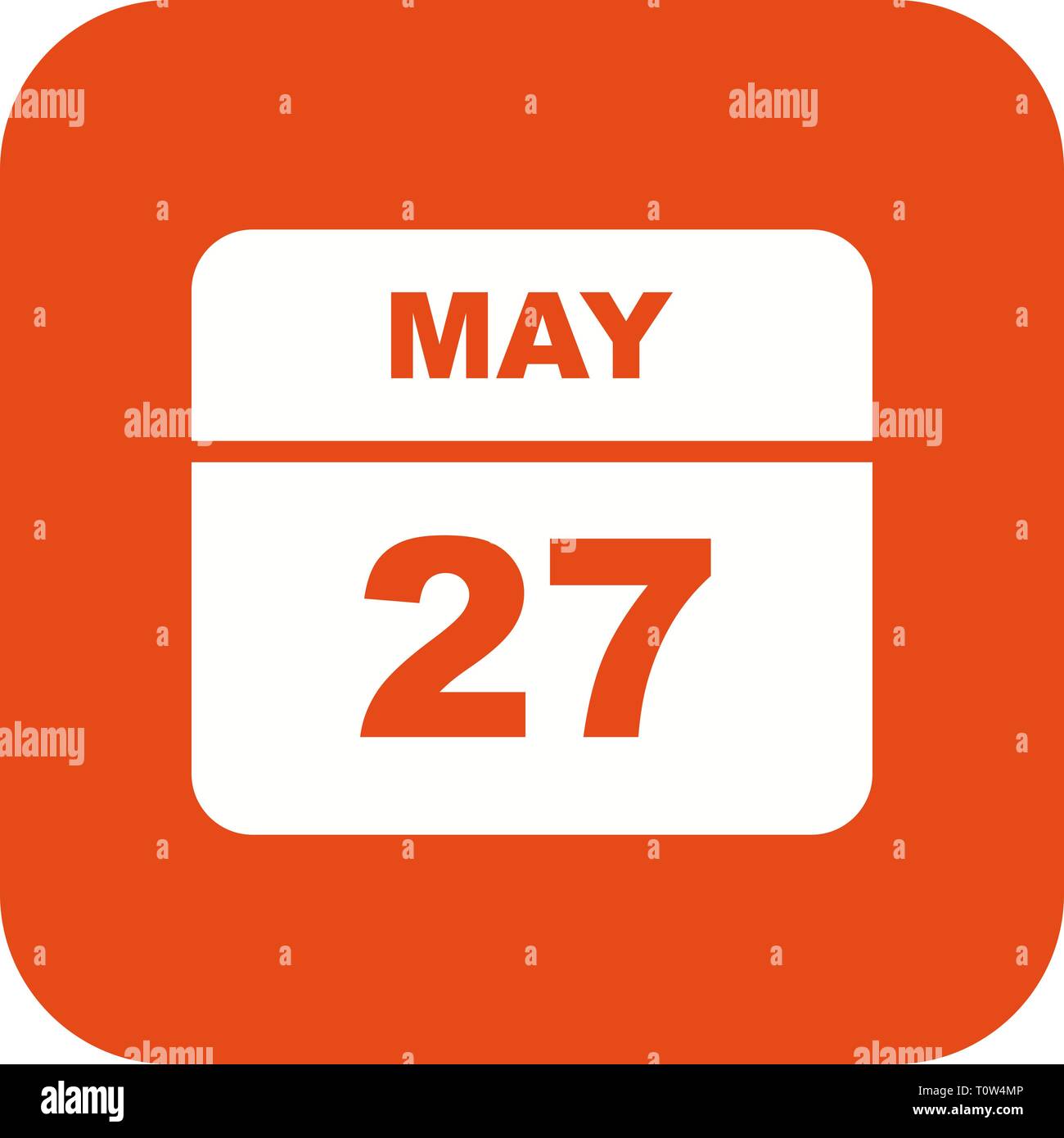May 27th Date on a Single Day Calendar Stock Photo Alamy
