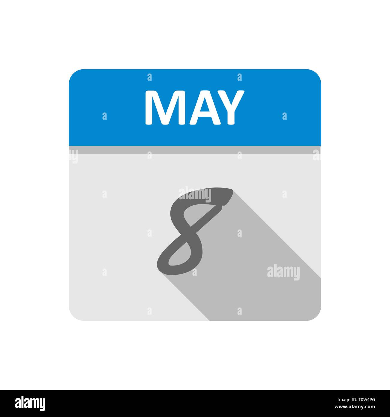 May 8th Date on a Single Day Calendar Stock Photo Alamy