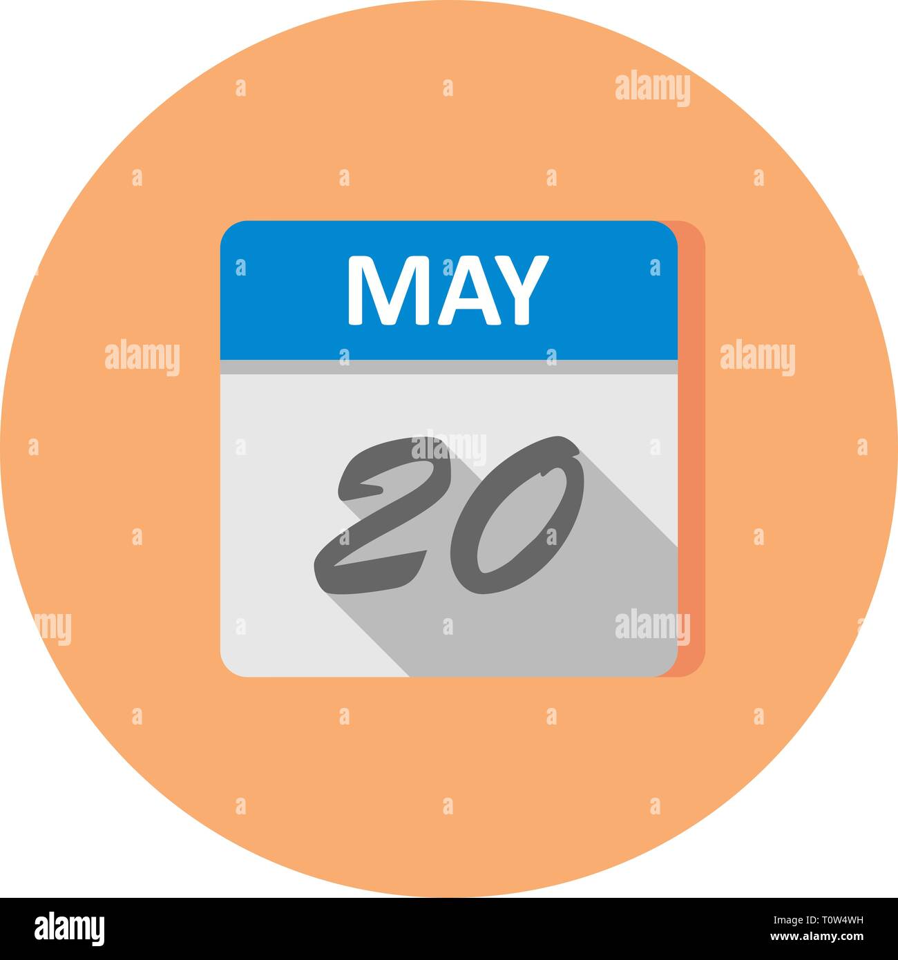 May 20th Date on a Single Day Calendar Stock Photo Alamy