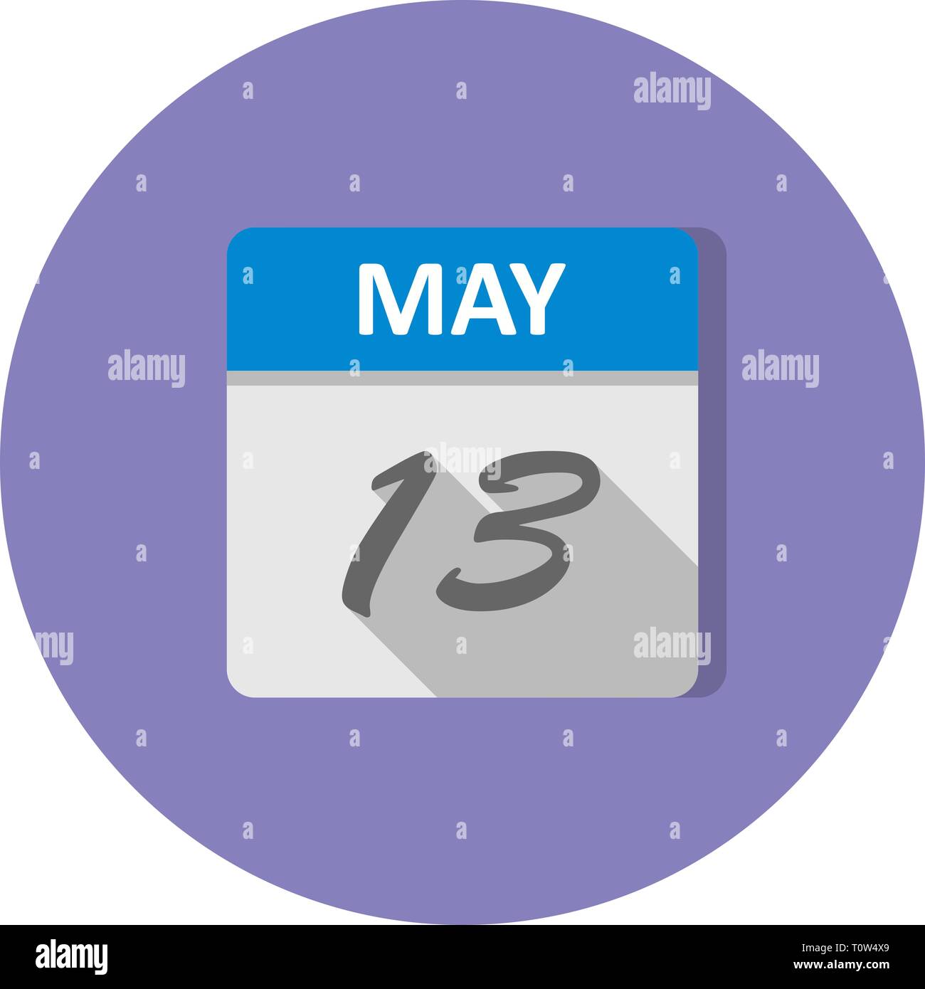 May 13th Date on a Single Day Calendar Stock Photo Alamy