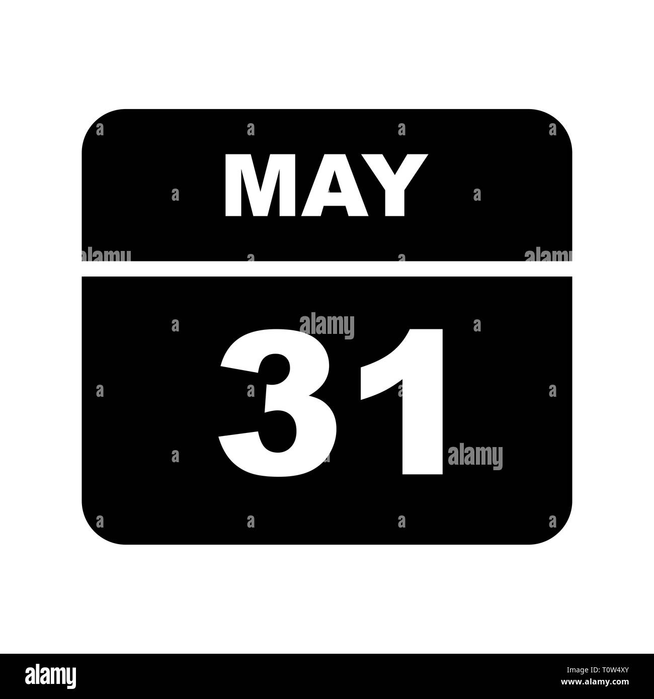 May 31st Date on a Single Day Calendar Stock Photo Alamy