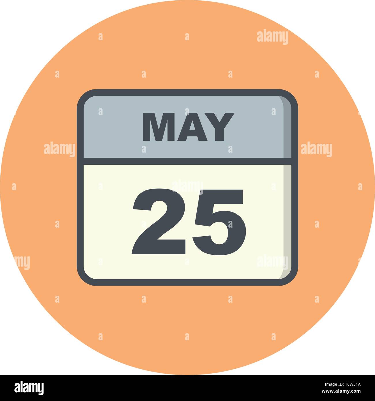 May 25th Date on a Single Day Calendar Stock Photo Alamy