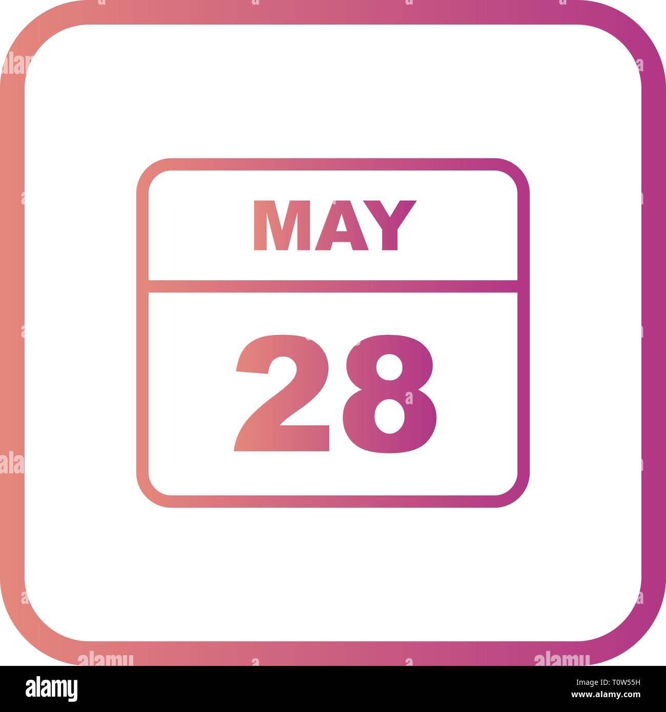 May 28th Date on a Single Day Calendar Stock Photo - Alamy