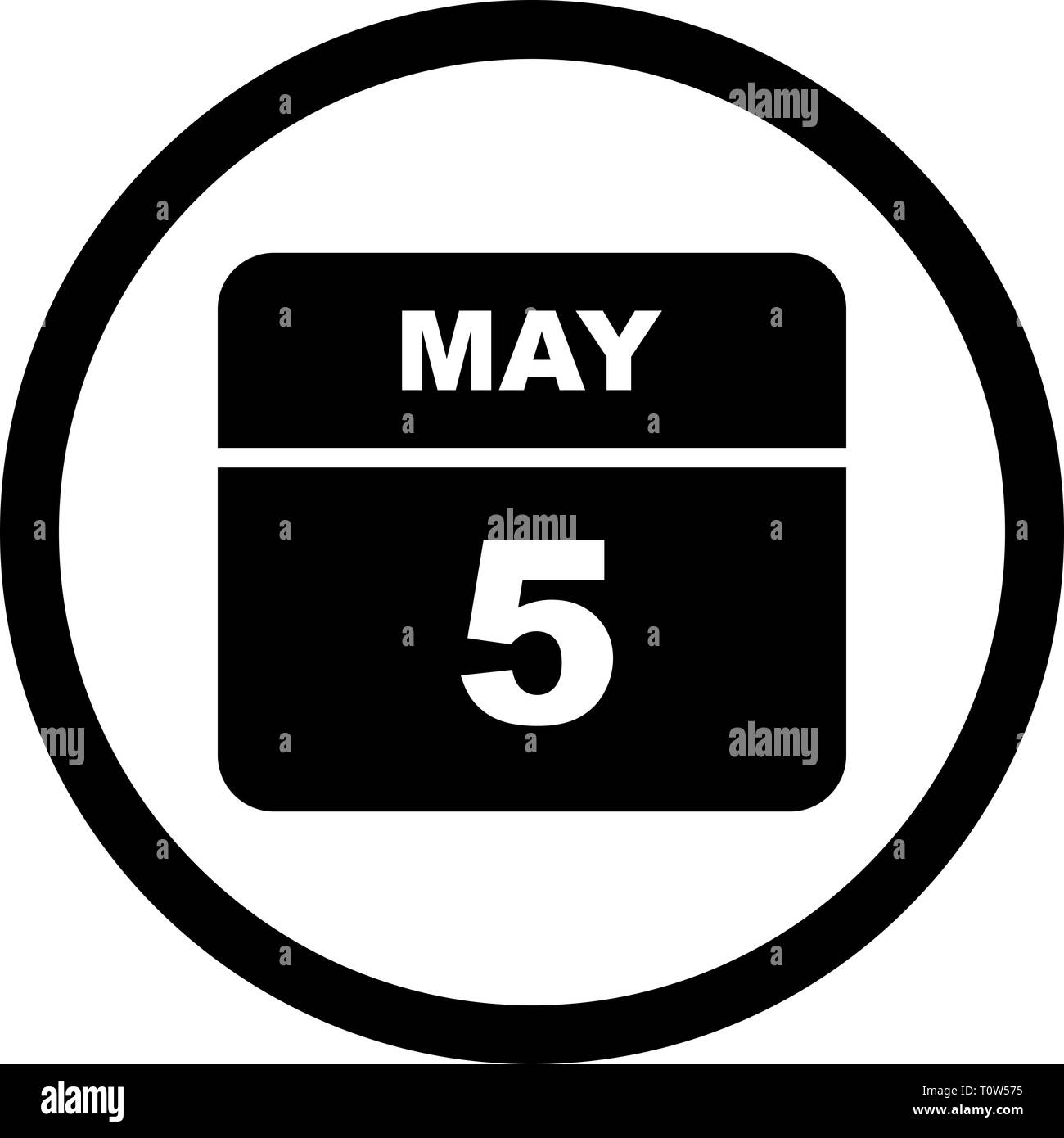 May 5th Date on a Single Day Calendar Stock Photo Alamy