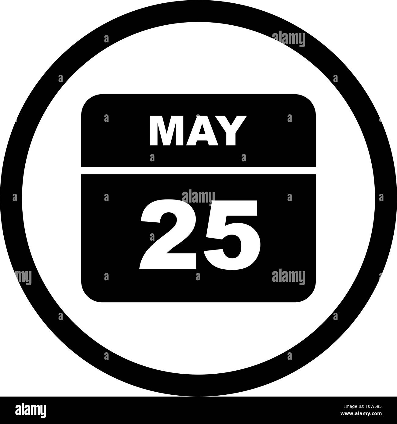May 25th Date on a Single Day Calendar Stock Photo Alamy