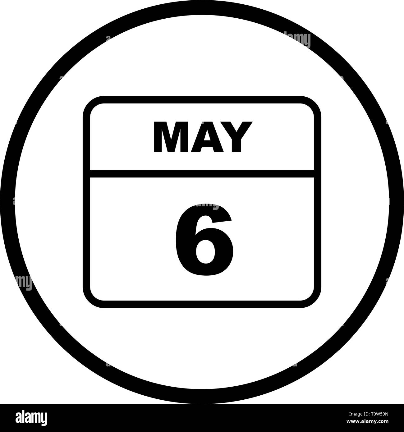 May 6th Date on a Single Day Calendar Stock Photo Alamy