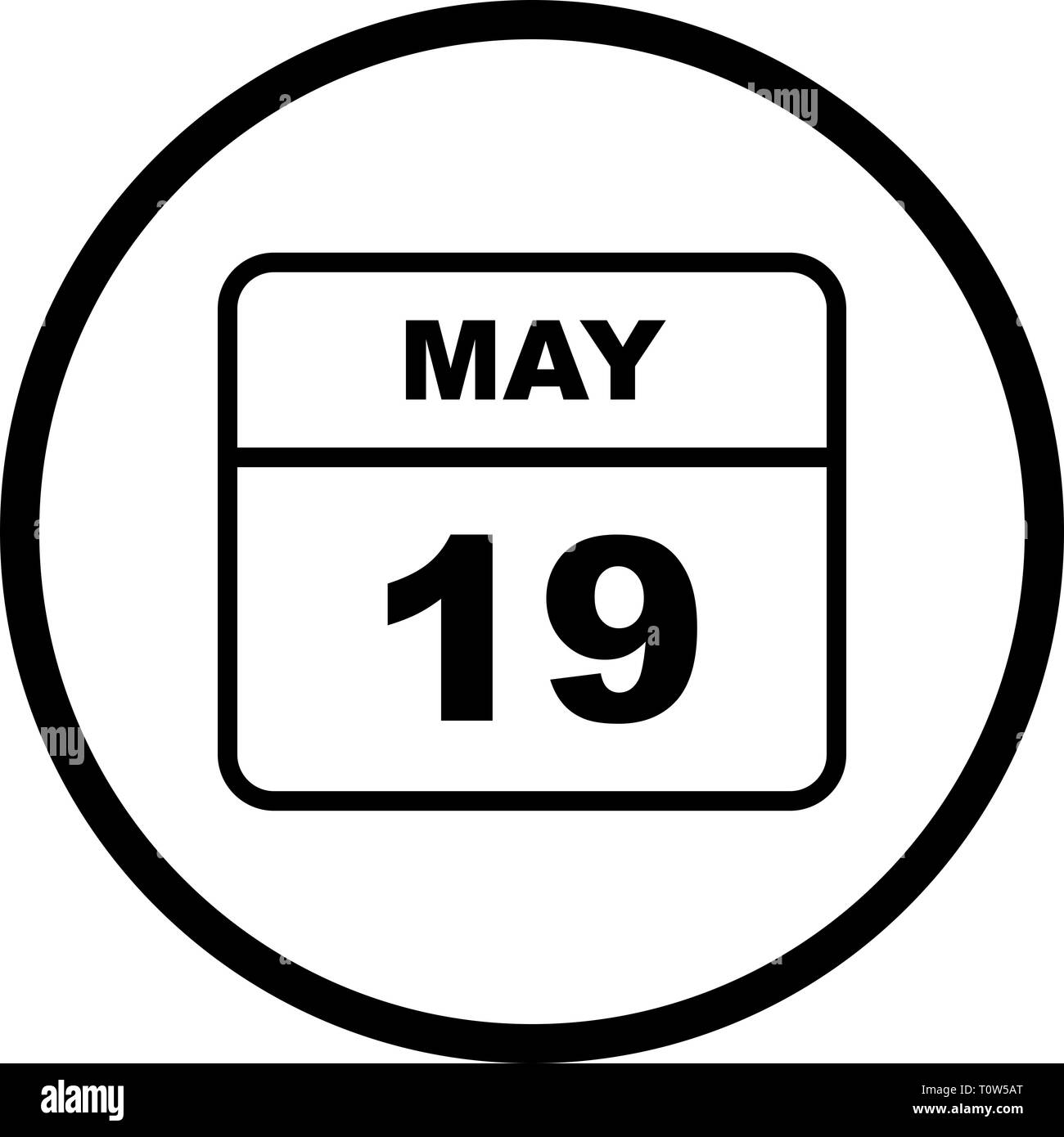 May 19th Date on a Single Day Calendar Stock Photo Alamy