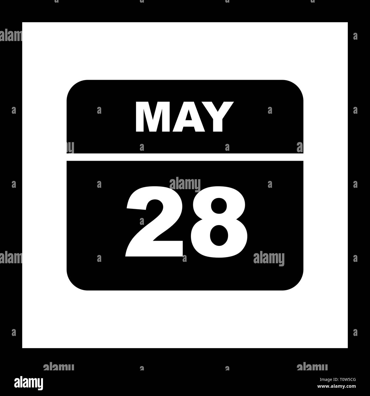 May 28th Date on a Single Day Calendar Stock Photo Alamy