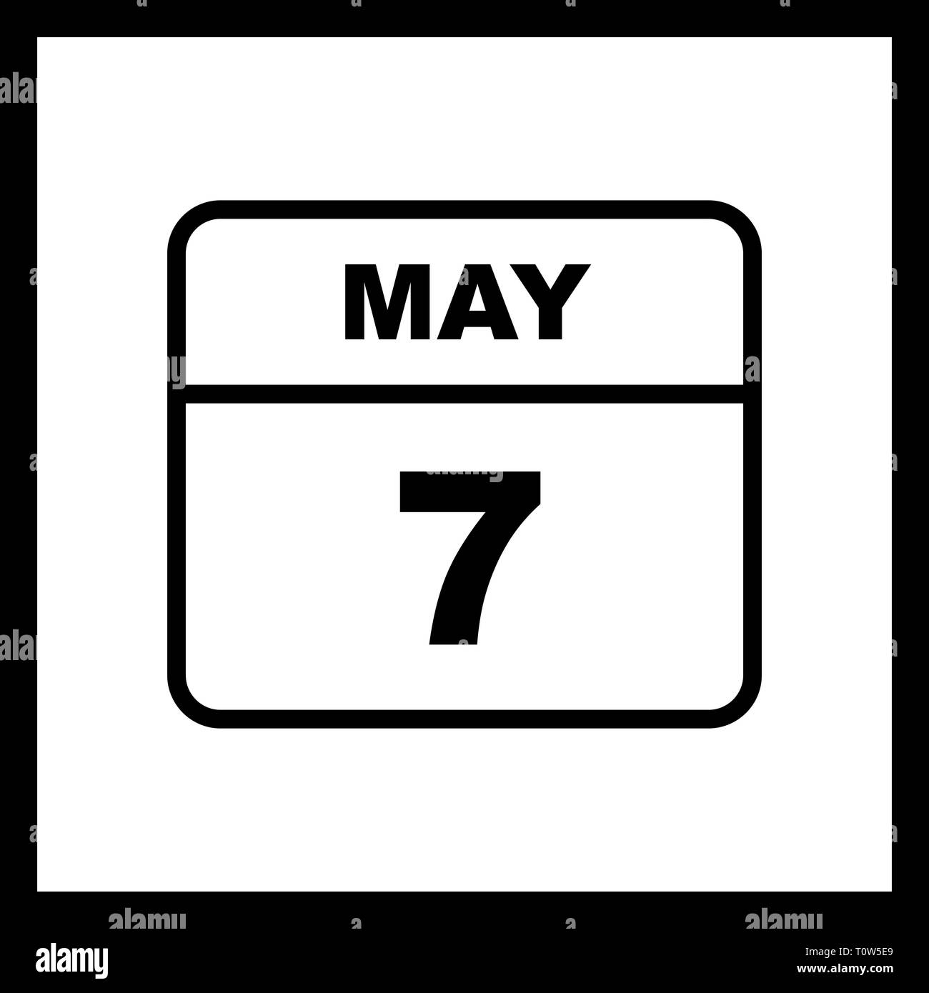 May 7th Date on a Single Day Calendar Stock Photo Alamy