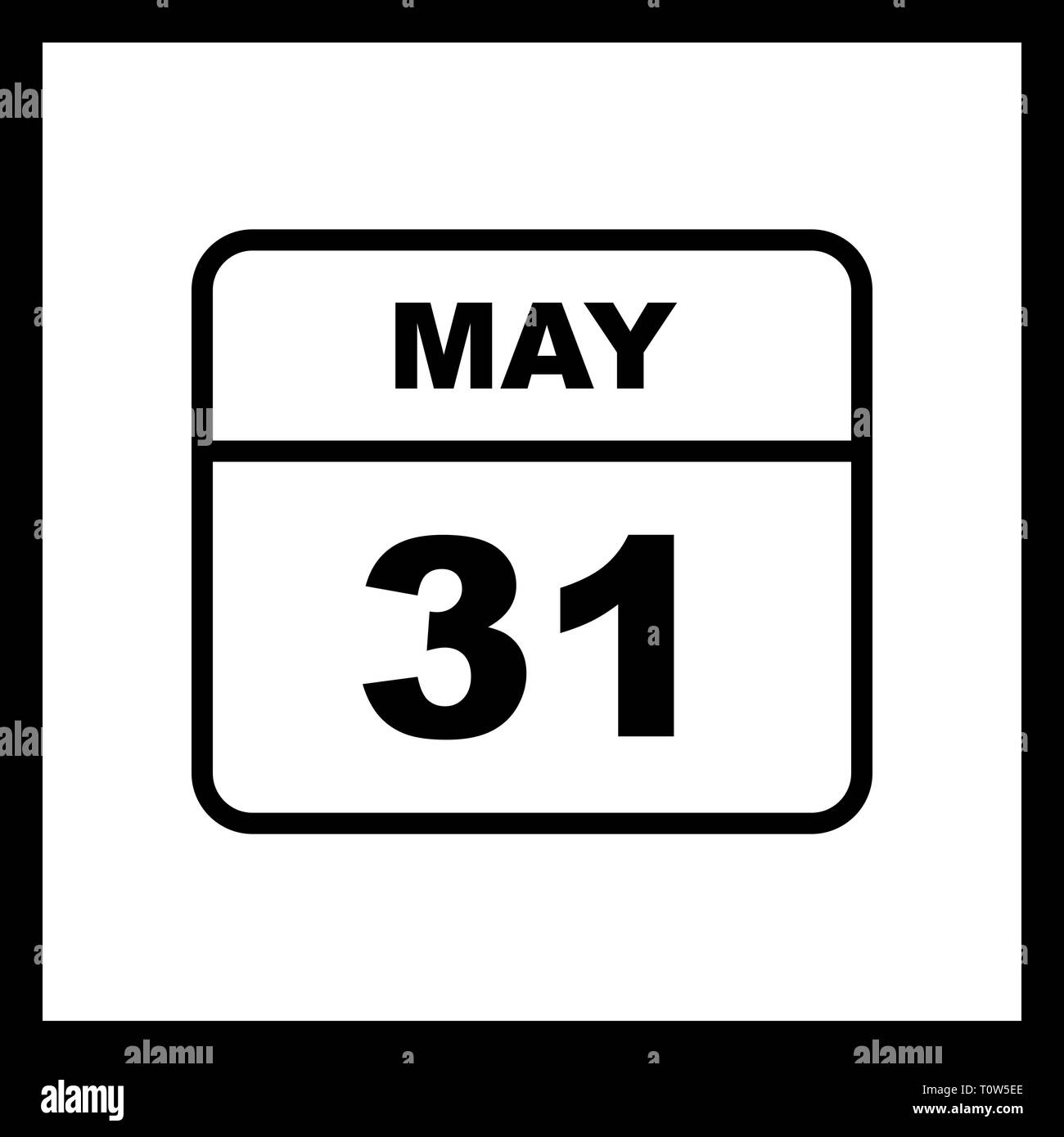 May 31st Date on a Single Day Calendar Stock Photo - Alamy