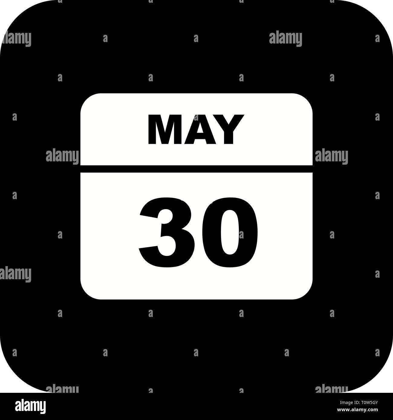 May 30th Date on a Single Day Calendar Stock Photo Alamy