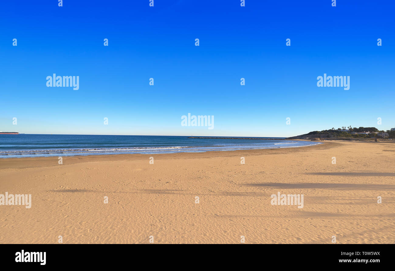 Platja de La Pineda beach in VilaSeca of Tarragona at Catalonia Stock