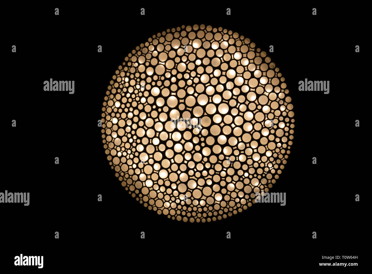 Creative LED ceiling lamp on black background Stock Photo