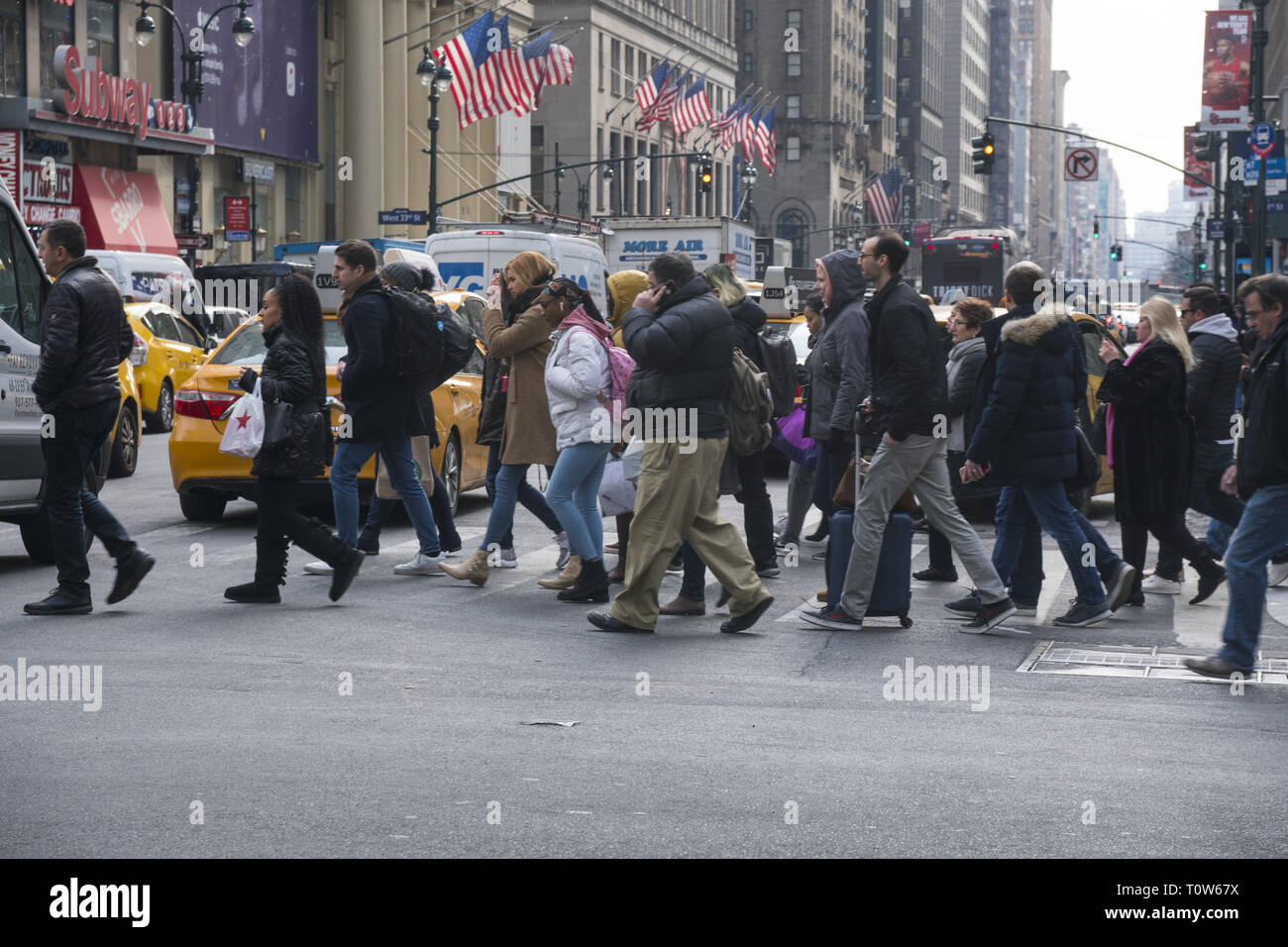 7th Avenue near Penn Station is always crowded with New Yorkers and