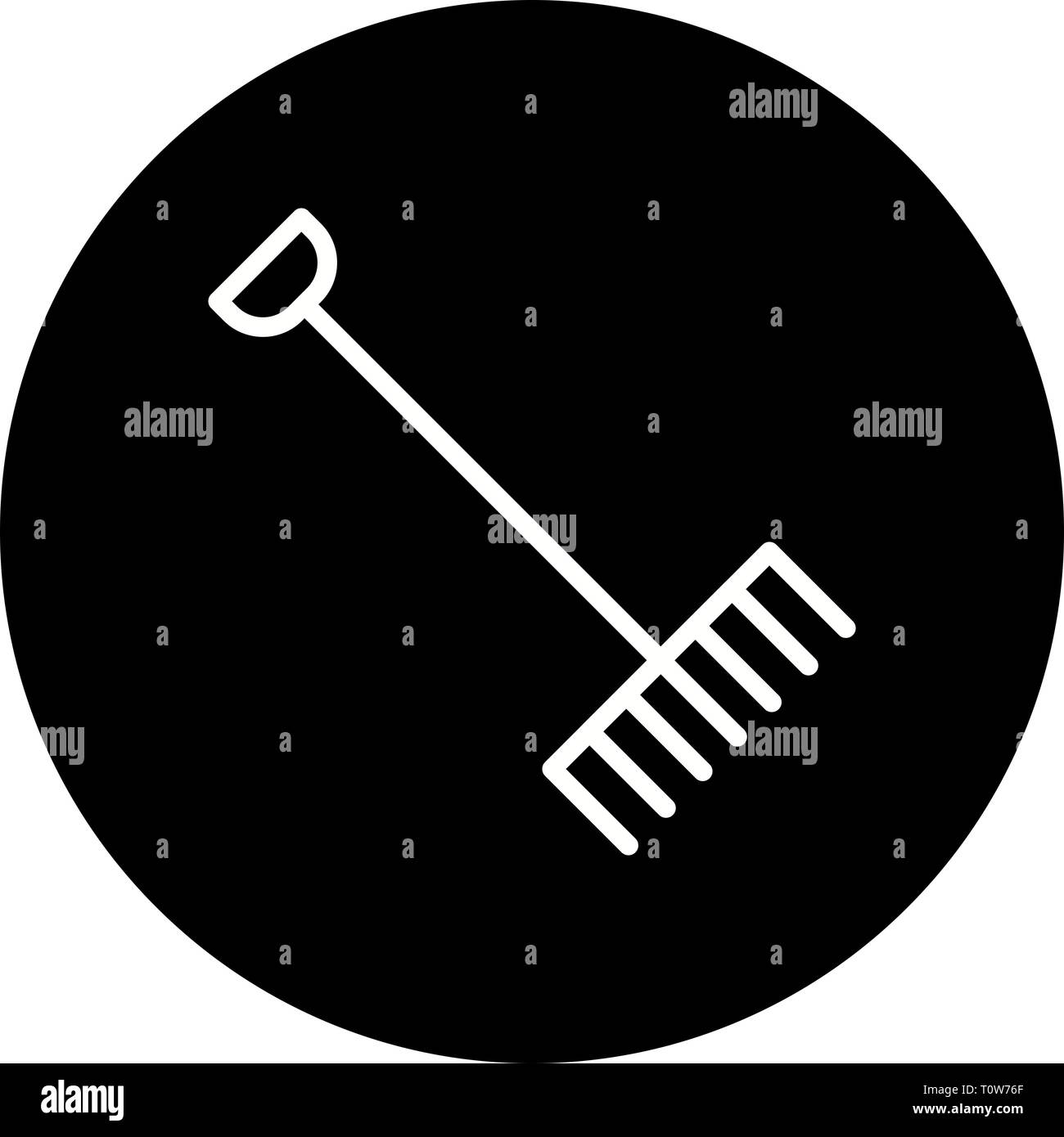 Illustration Rake Icon Stock Photo - Alamy