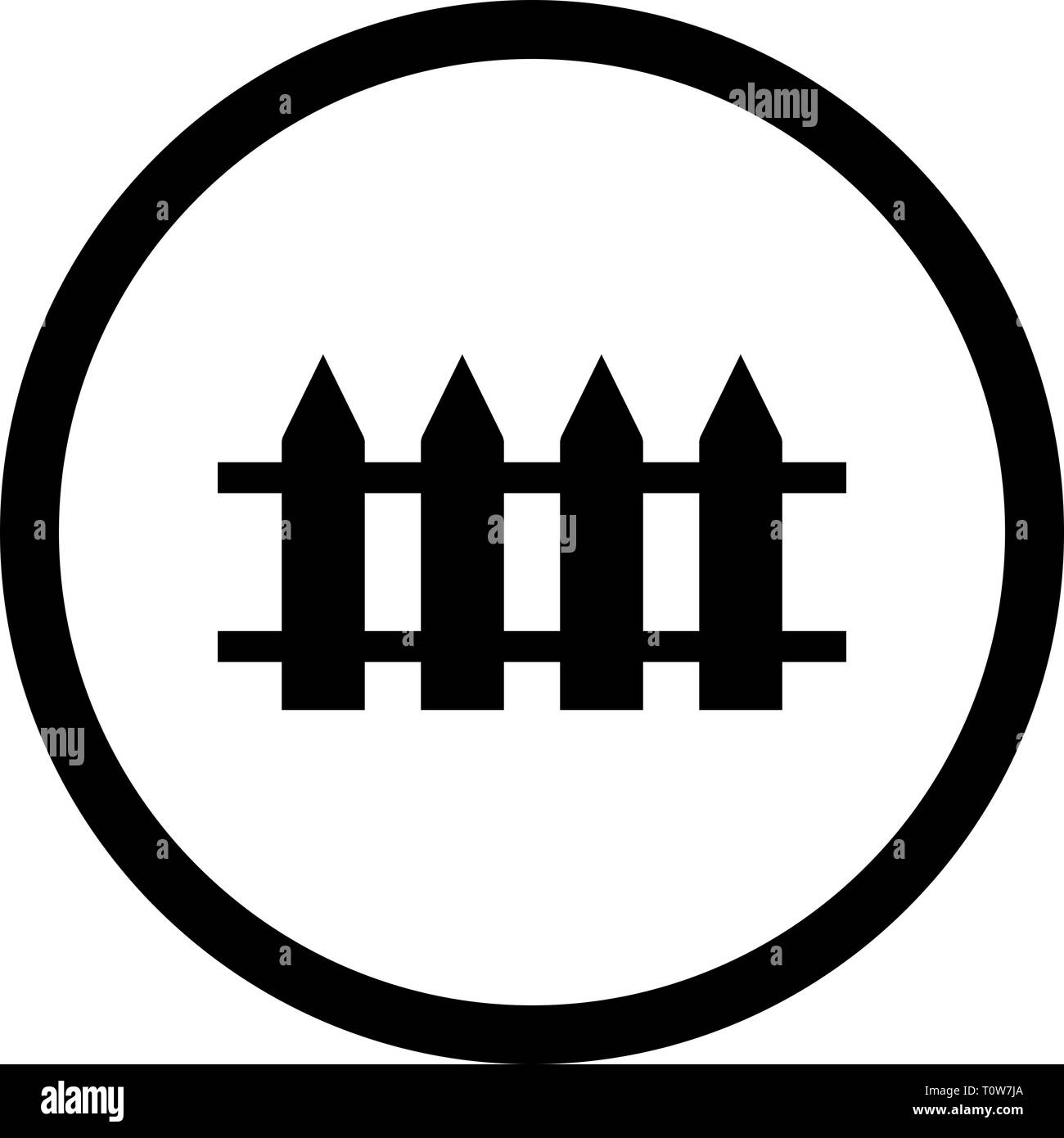 Illustration Fence Icon Stock Photo - Alamy