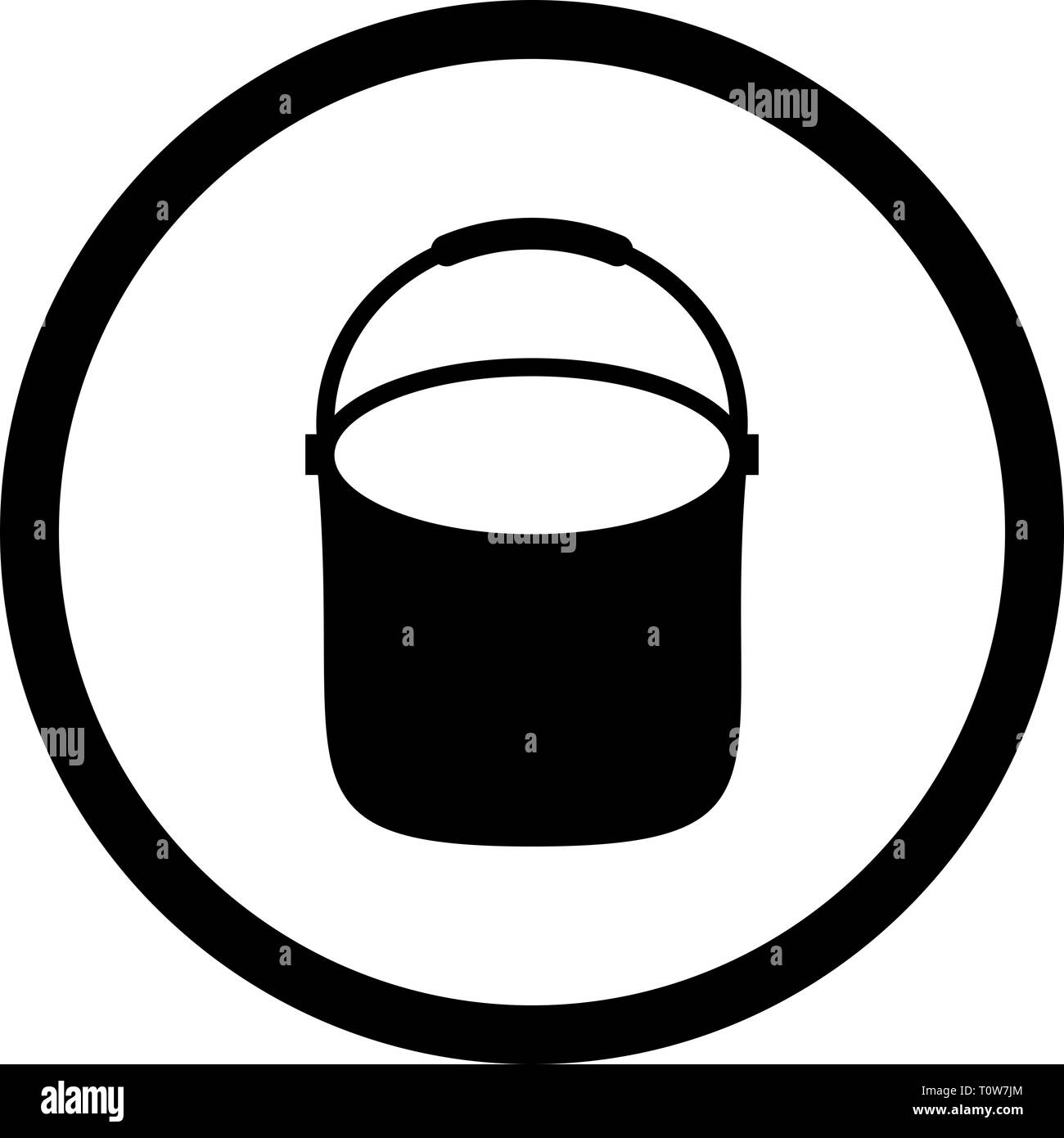 Illustration Pail Icon Stock Photo - Alamy