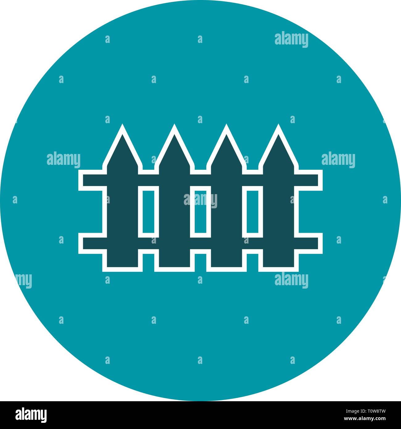 Illustration Fence Icon Stock Photo - Alamy