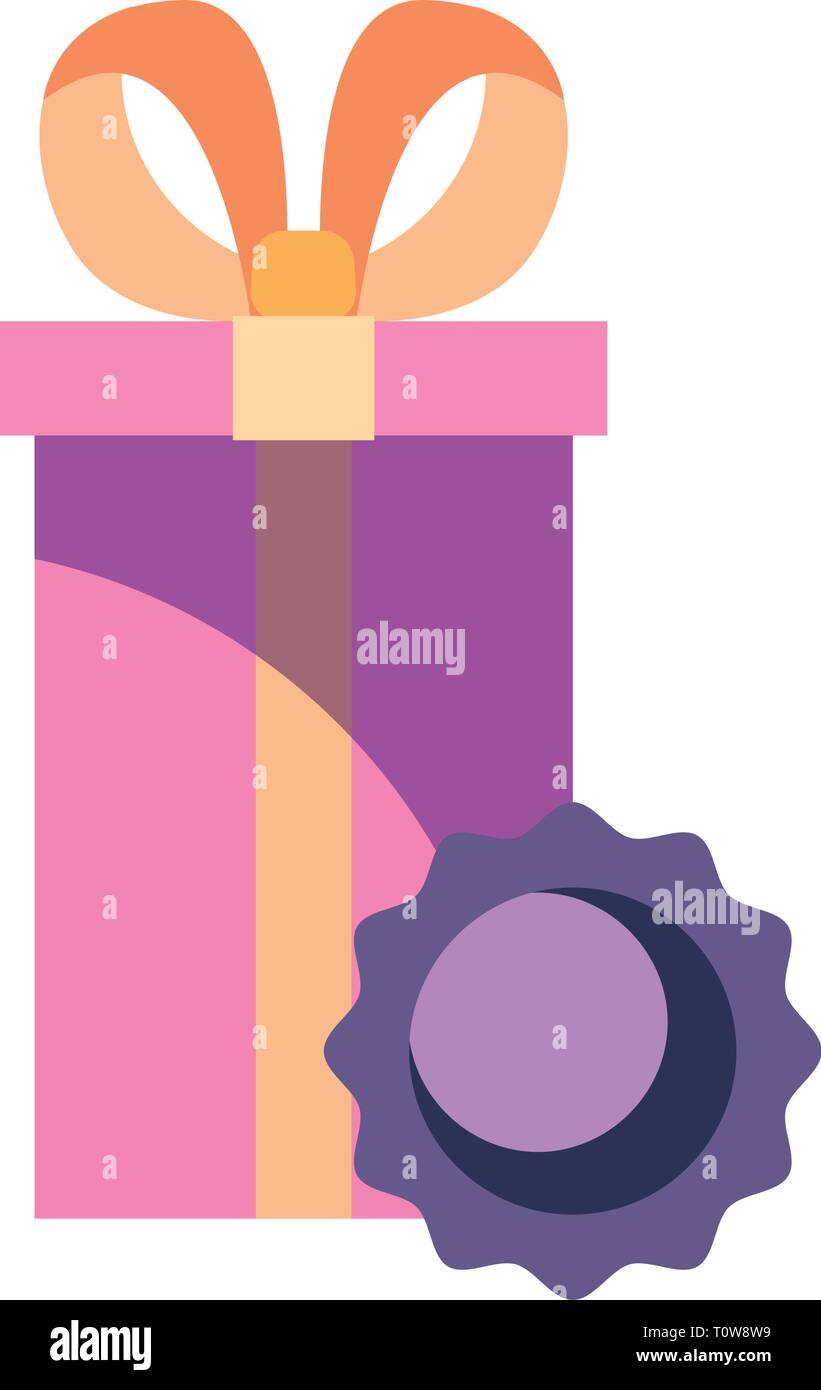 online shopping gift box label on white background vector illustration ...