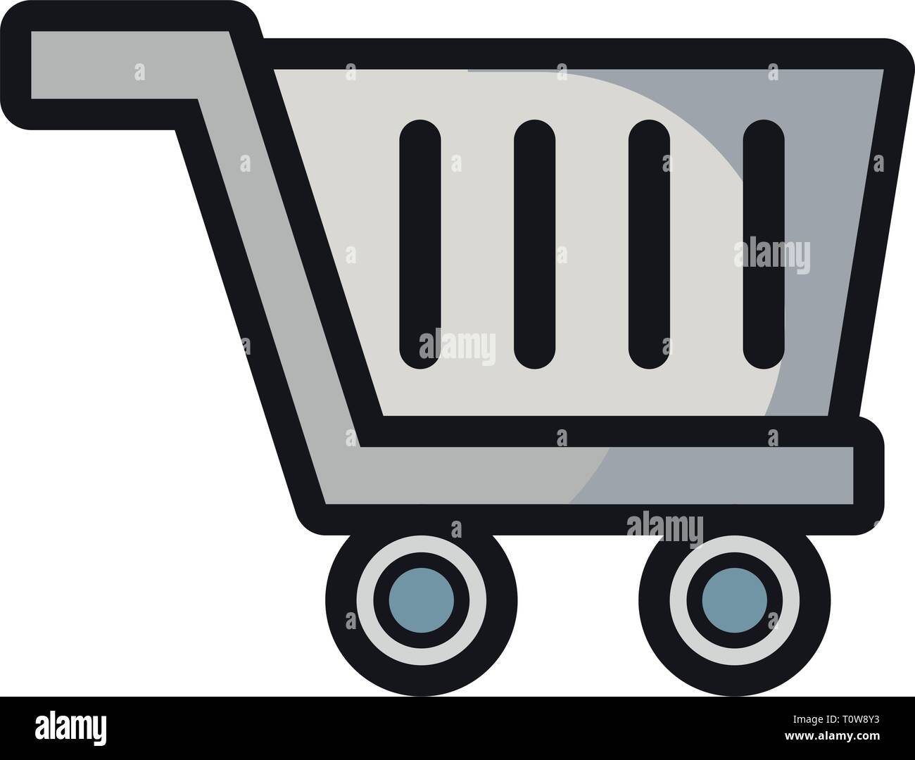 online shopping cart on white background vector illustration Stock ...