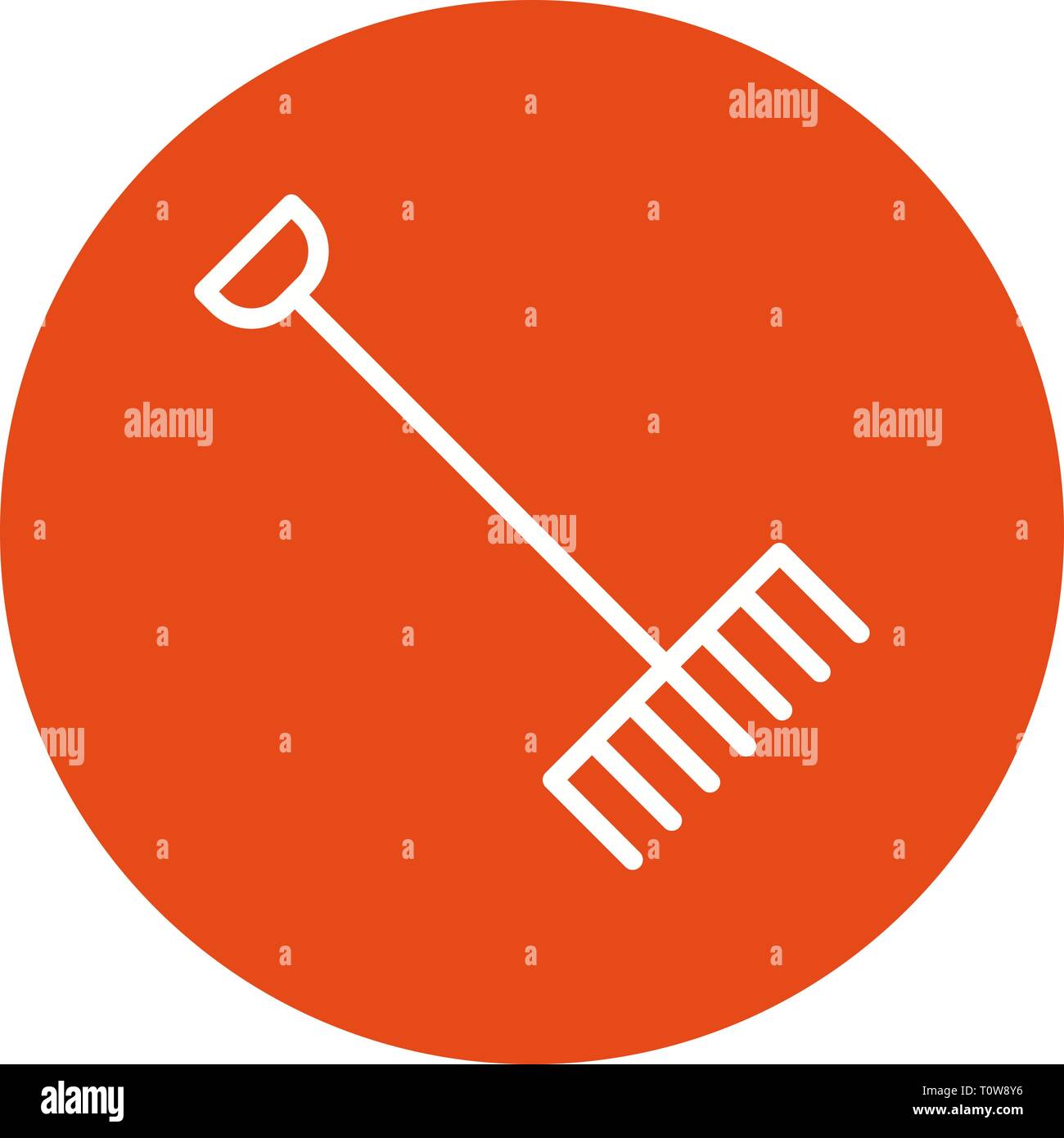 Illustration Rake Icon Stock Photo - Alamy