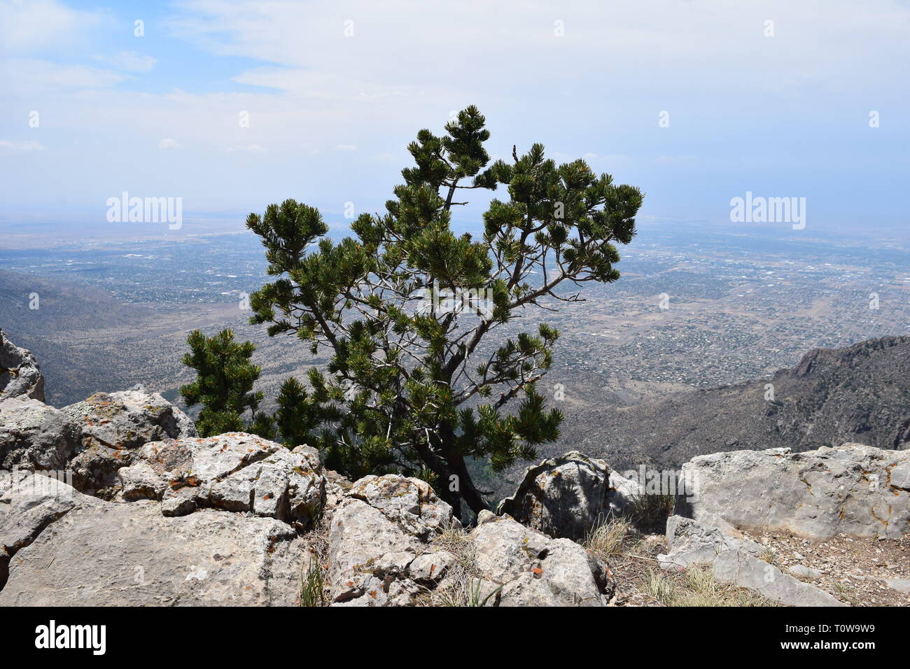 Views from the top of Sandia Peak in Albuquerque, NM Stock Photo