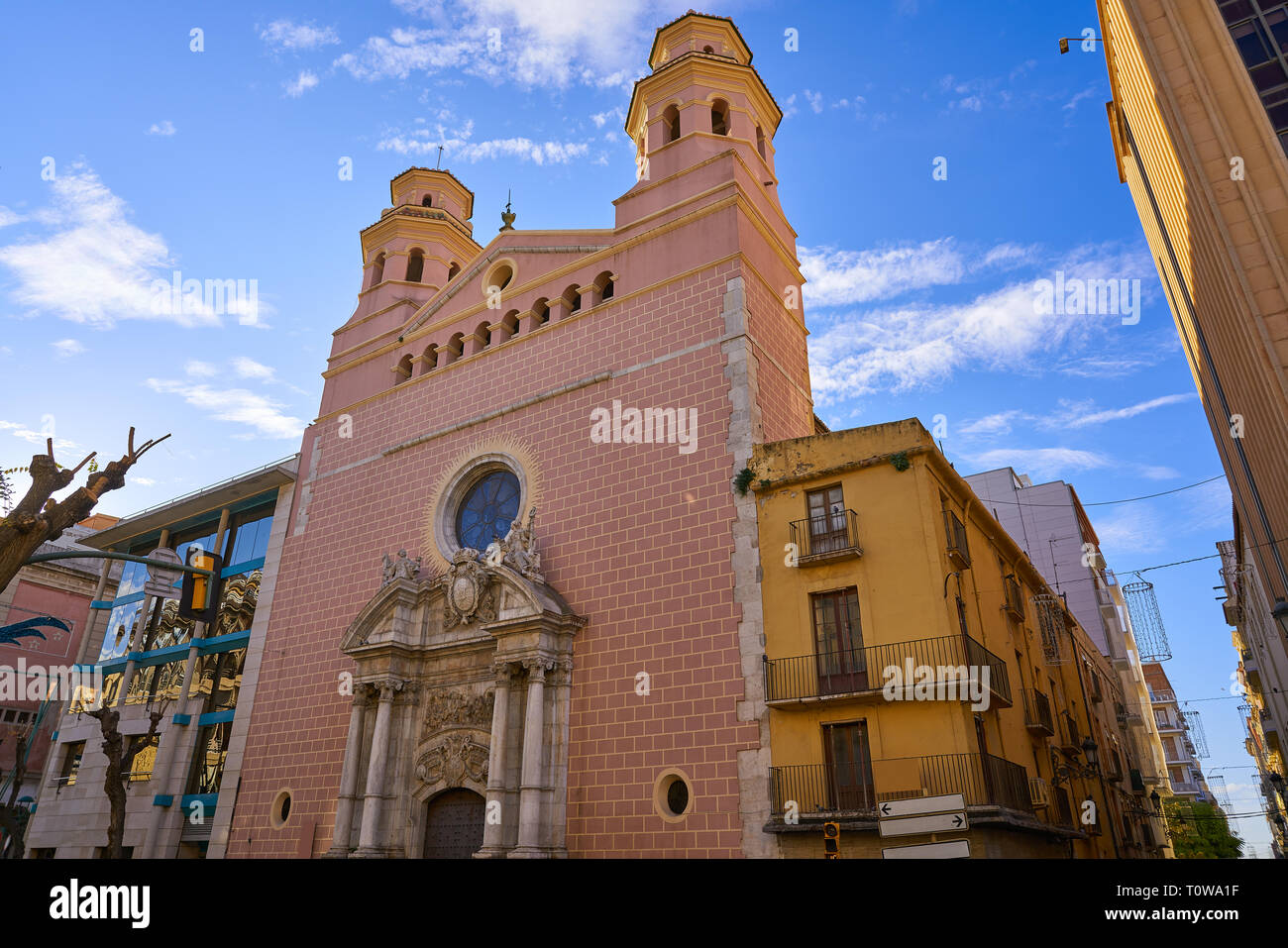 Sant Agusti church in Tarragona at Rambla Vella street of Catalonia Stock Photo
