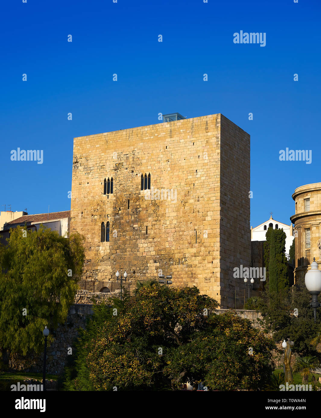 Torre del Pretori tower in Tarragona of Catalonia Stock Photo