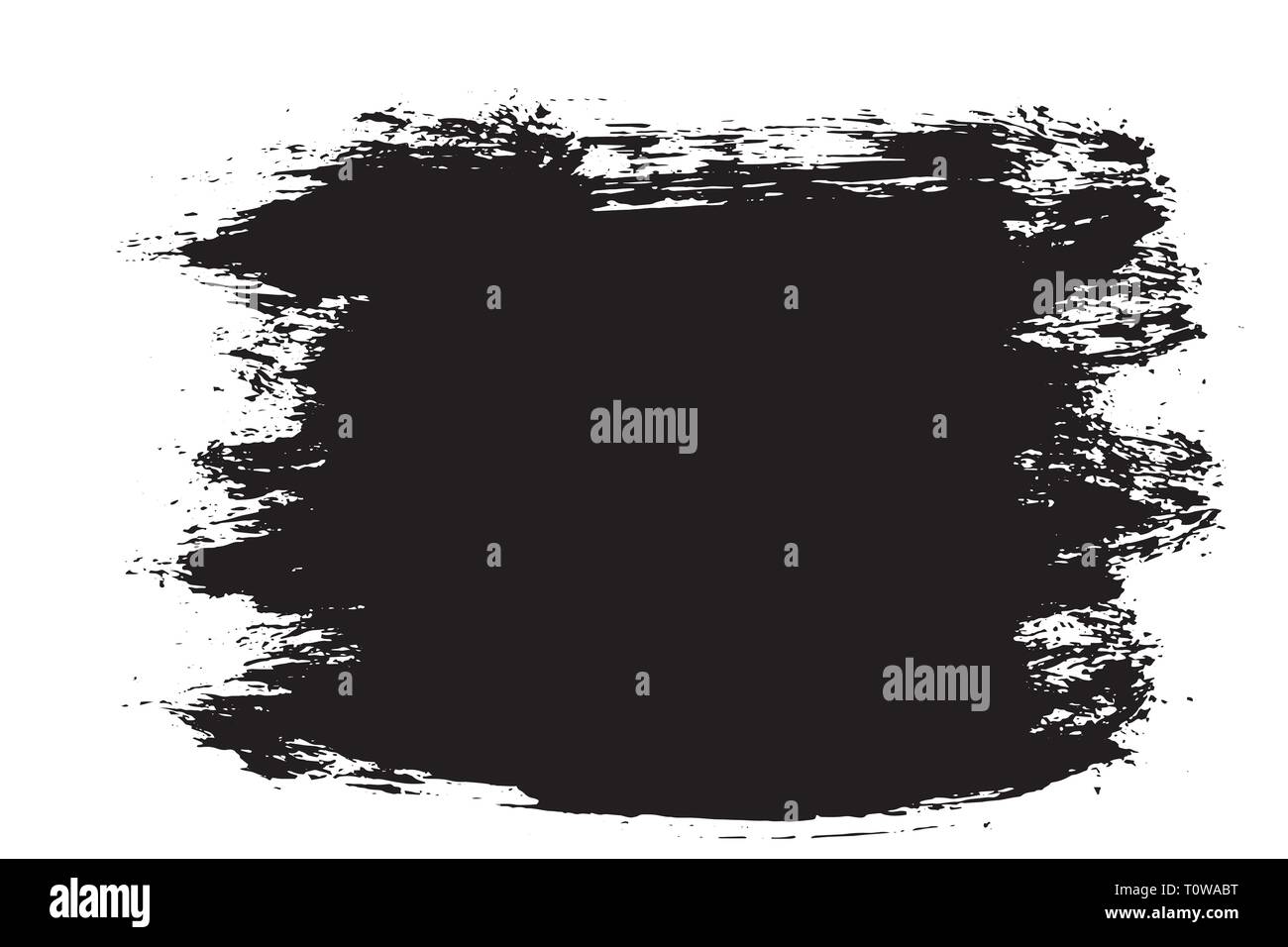 Grunge hand drawn paint brush stripe. Vector black ink brush stroke ...