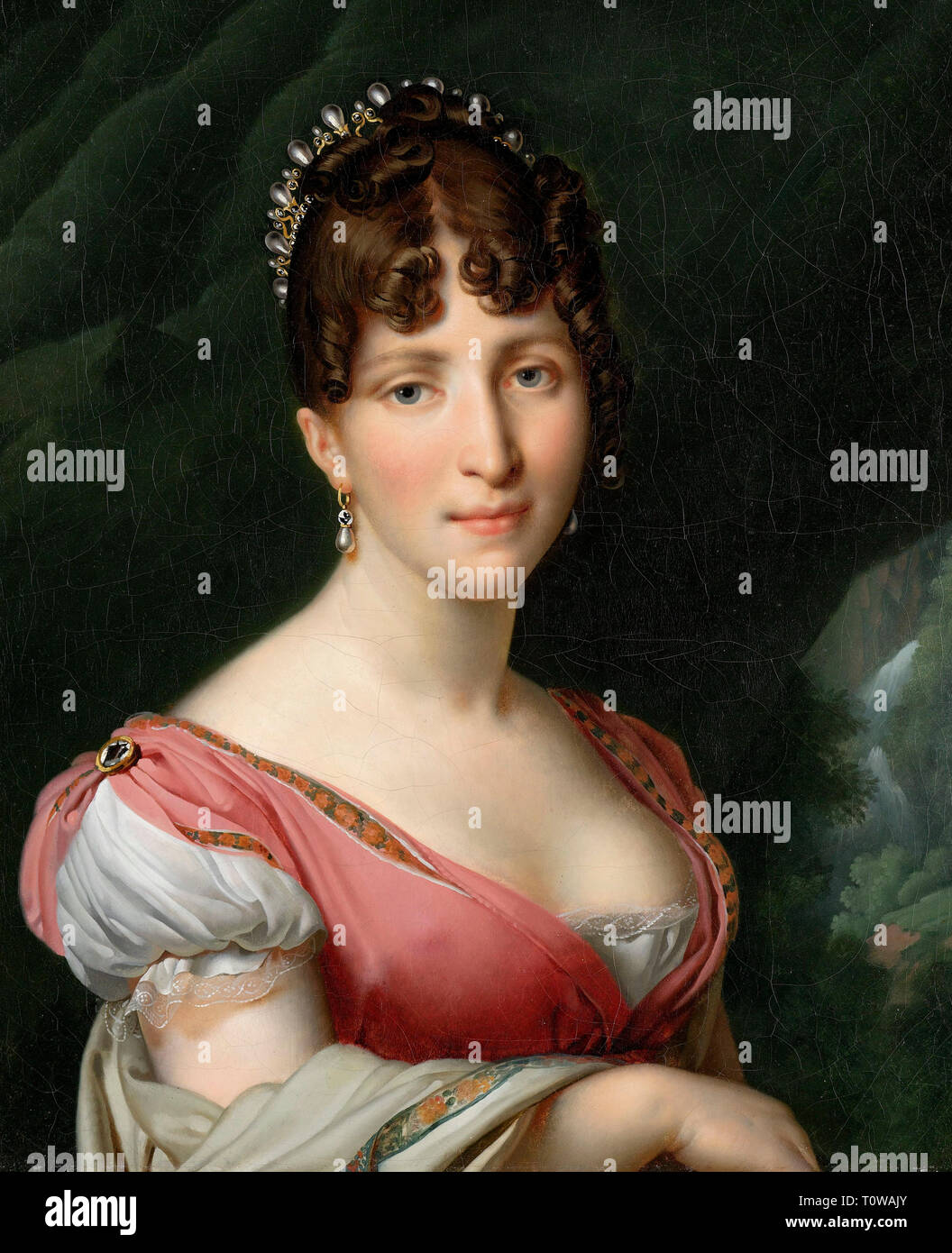 Portrait of Hortense de Beauharnais, Queen of Holland - Anne-Louis Girodet de Roussy-Trioson, circa 1805 Stock Photo