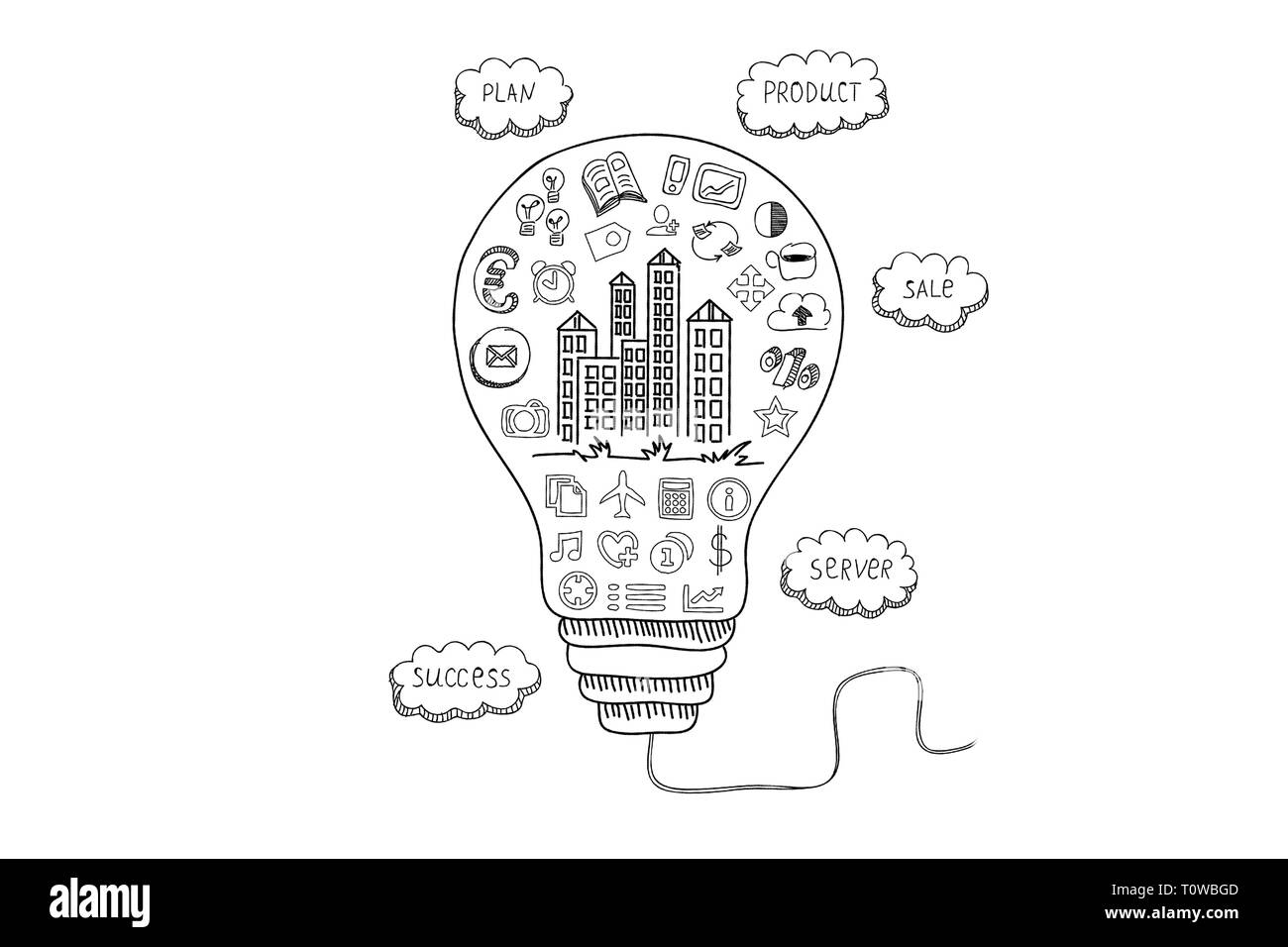 Business sketch on white Stock Photo - Alamy