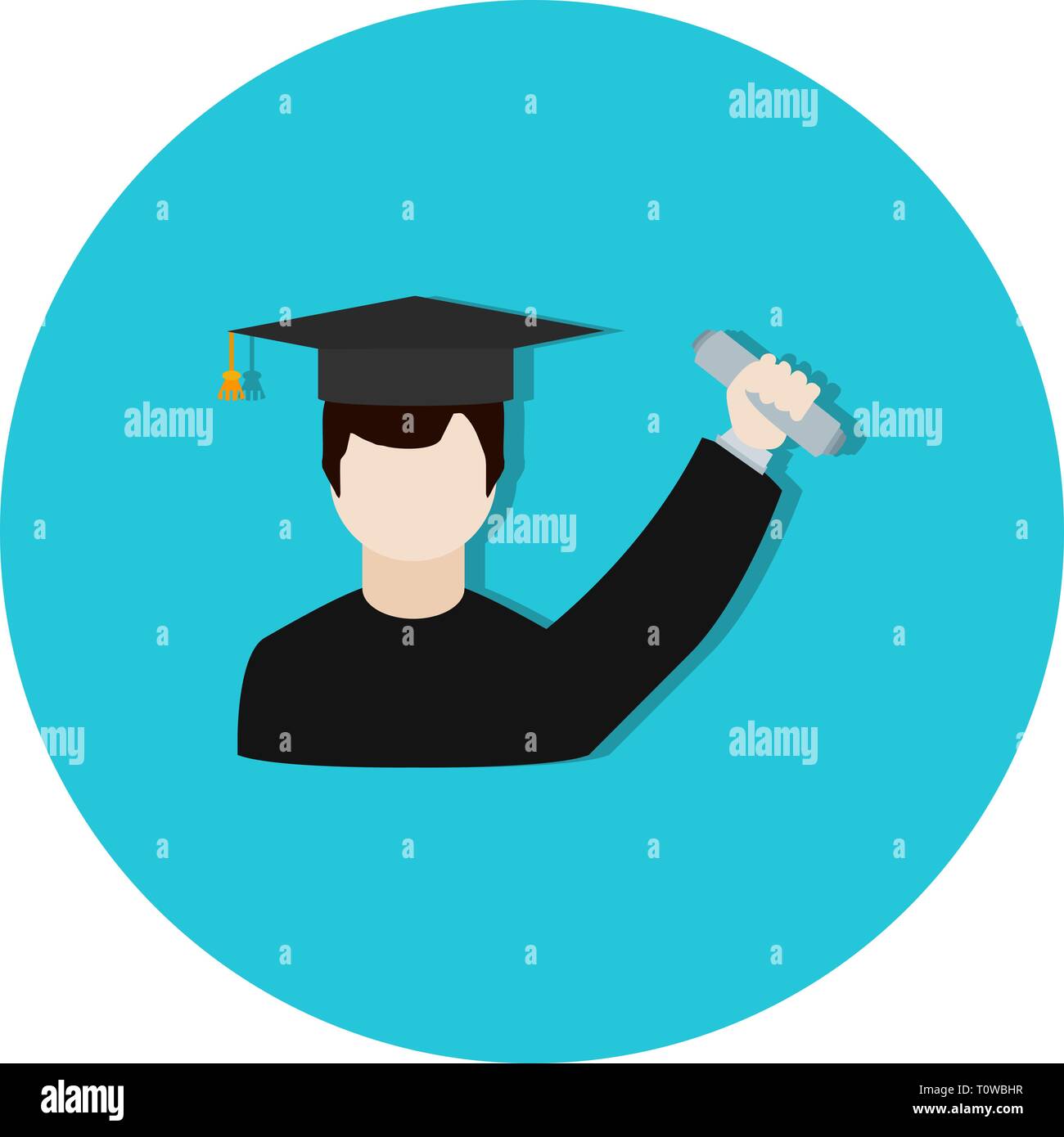 Illustration  Getting Degree Icon Stock Photo