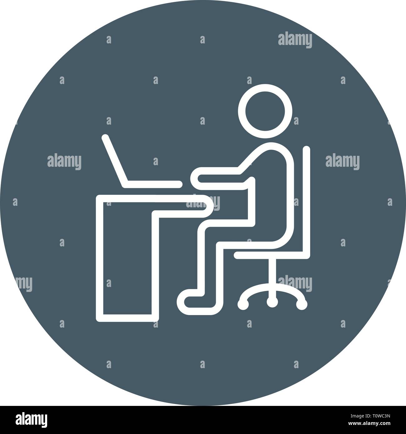 Illustration Using Laptop Icon Stock Photo - Alamy