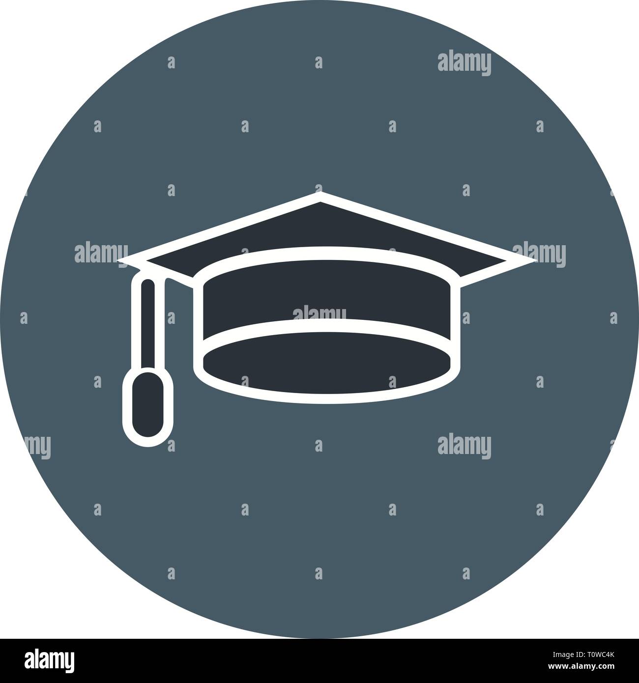 Illustration Graduation Cap Icon Stock Photo - Alamy