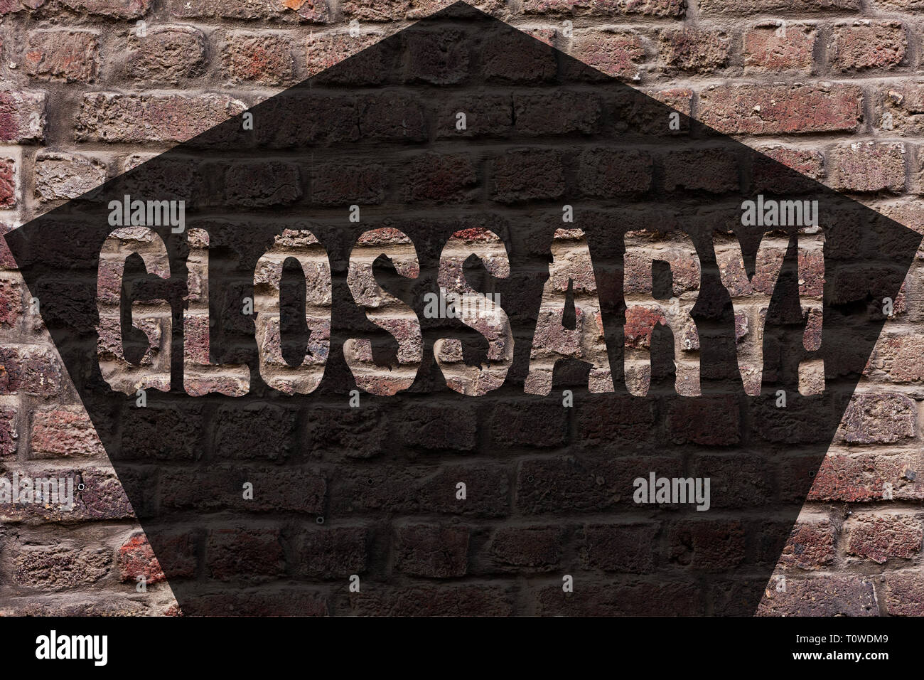 Handwriting text Glossary. Conceptual photo Alphabetical list of terms