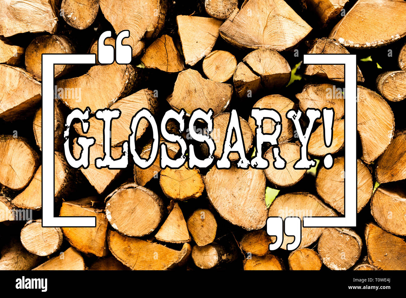 Conceptual hand writing showing Glossary. Concept meaning Alphabetical